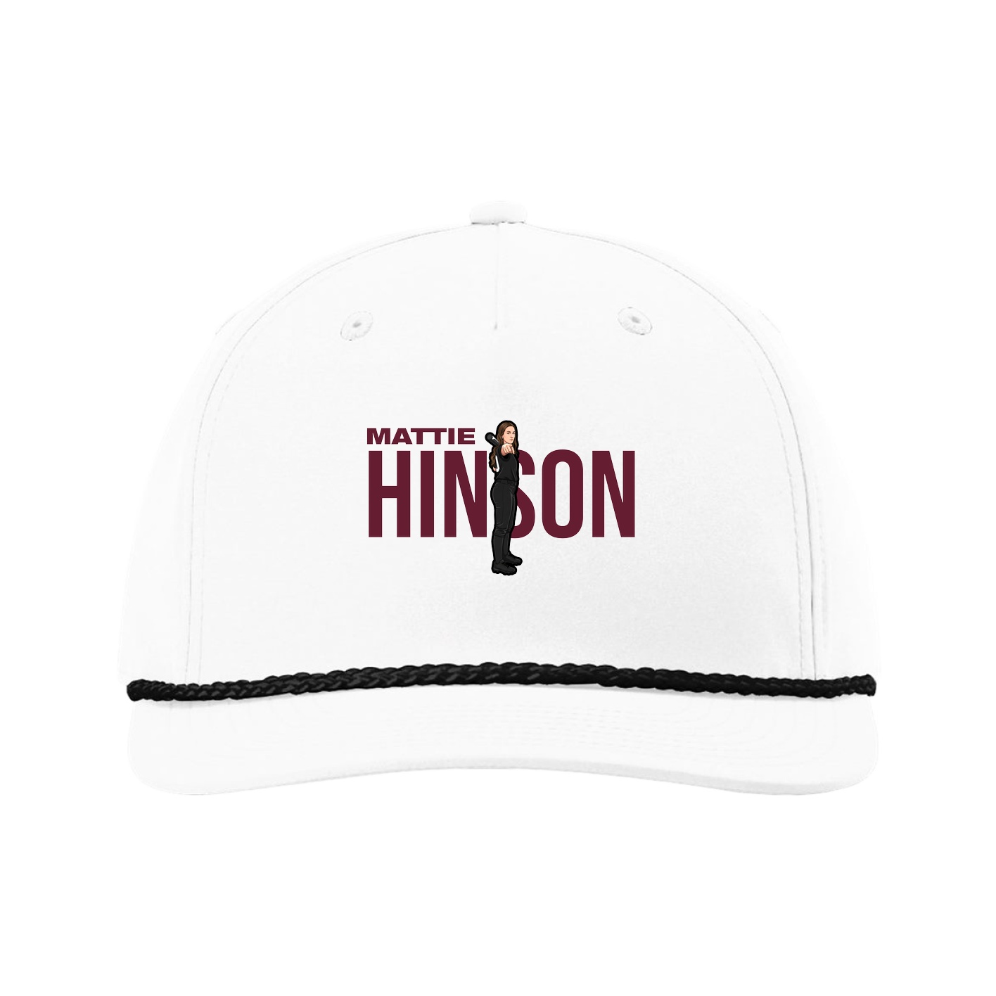Five-Panel Classic Rope Cap — Player Name in White