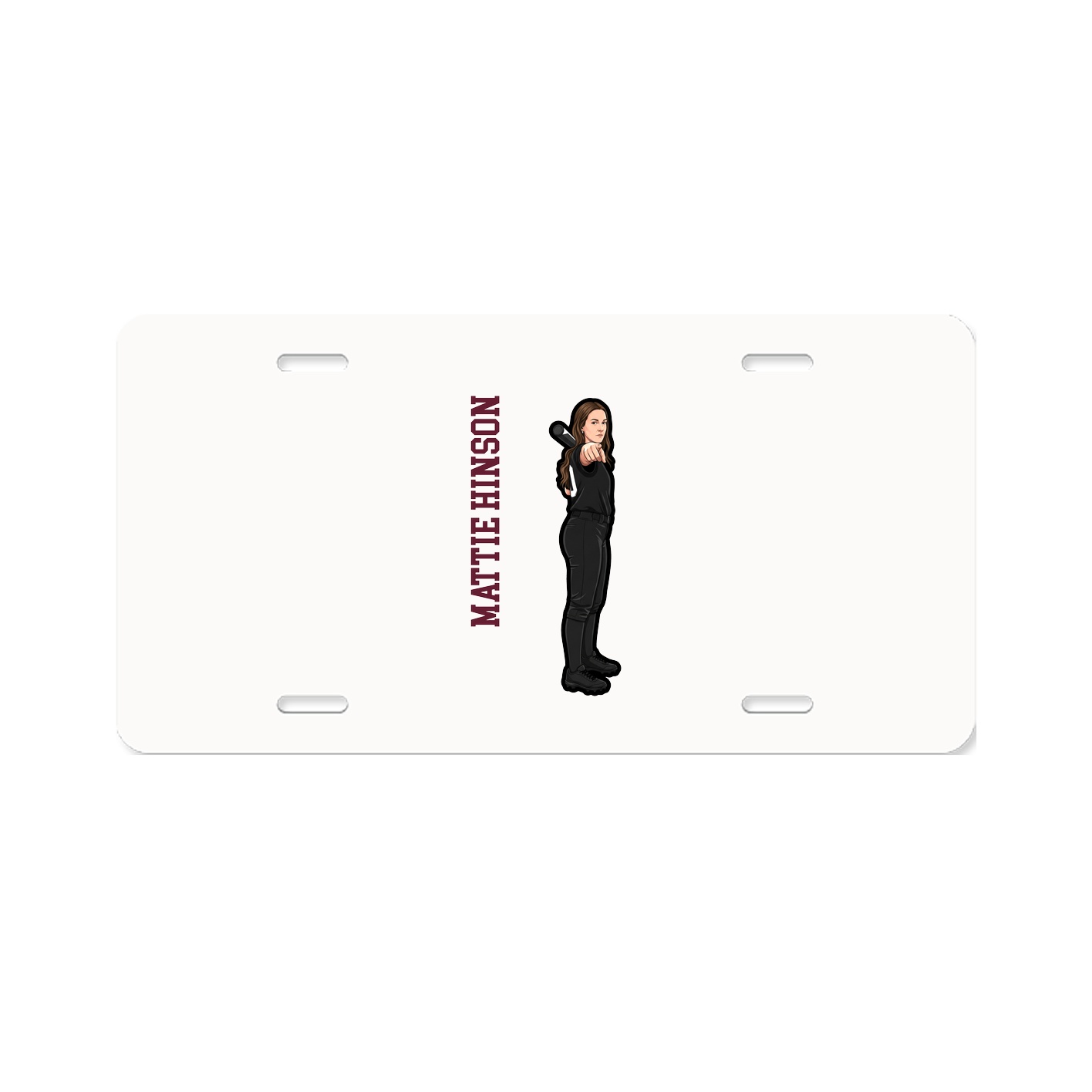 License Plate — Name Vertical in Classic