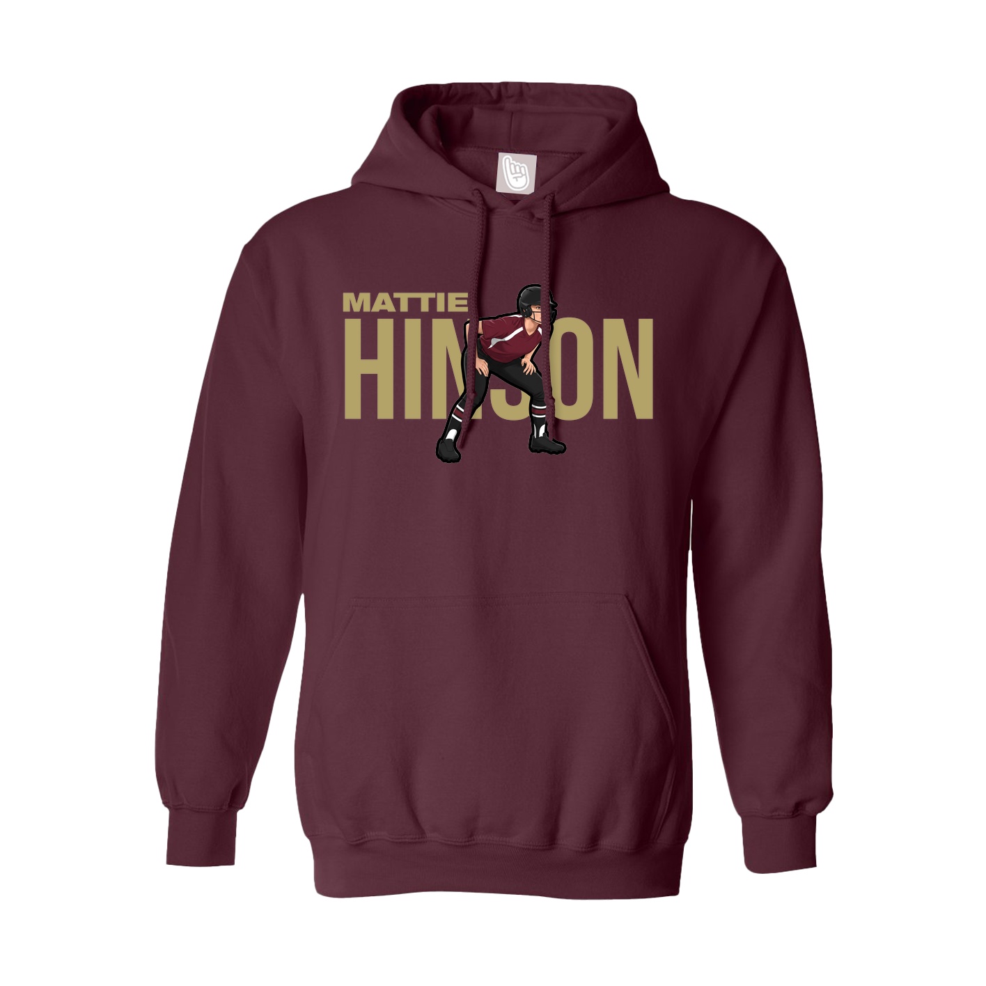 Youth Hoodie — Player Name in Maroon
