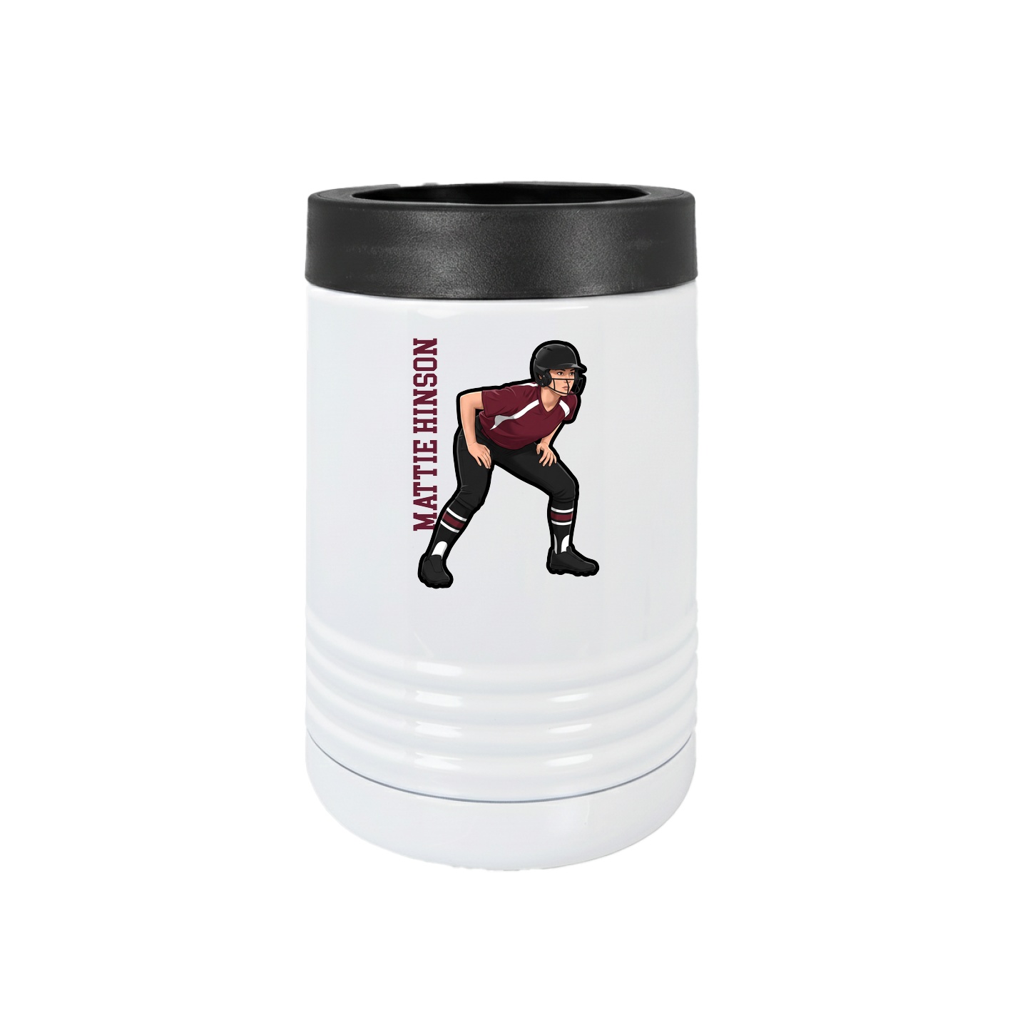 Beverage Holder — Name Vertical in White