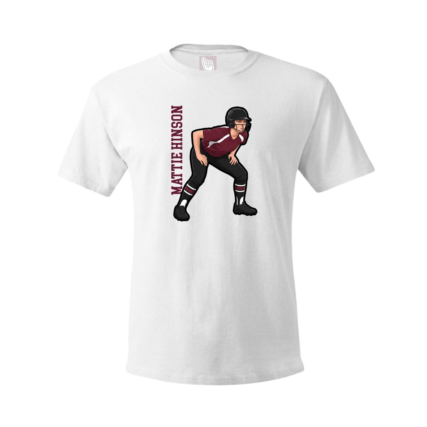 Youth Tee — Name Vertical in White
