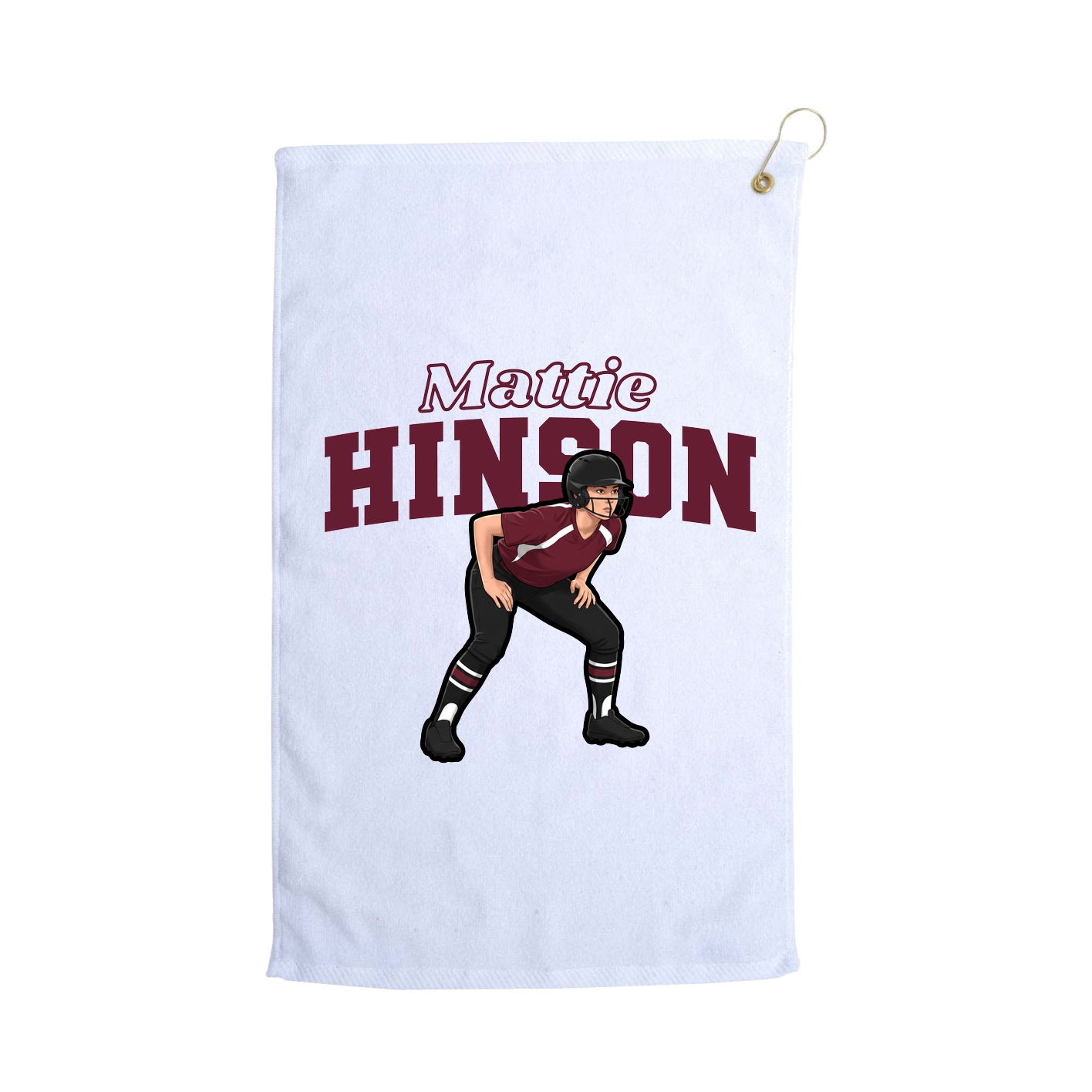 Golf Towel — Name Arch in White