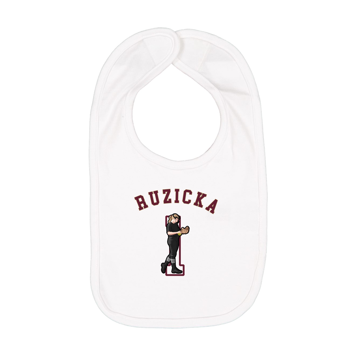 Infant Bib — Shirsey Arch in White