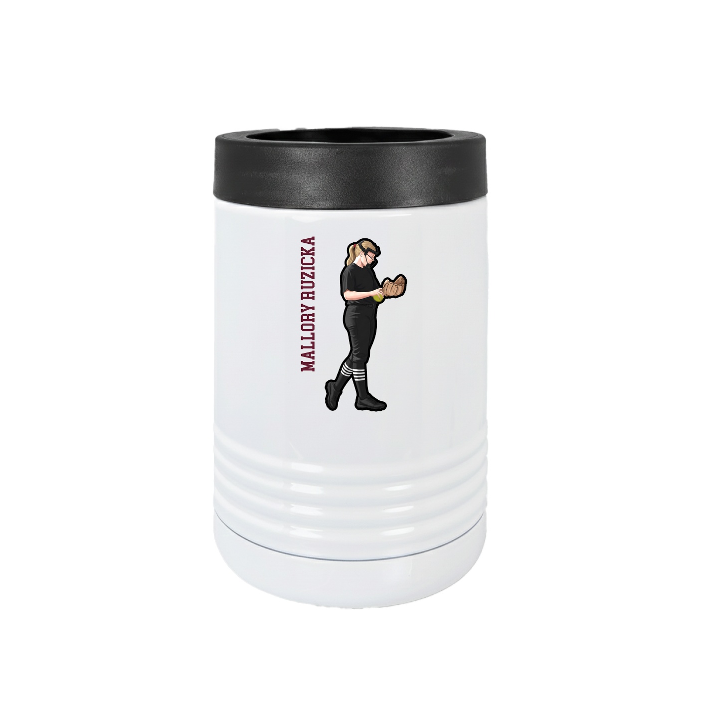 Beverage Holder — Name Vertical in White