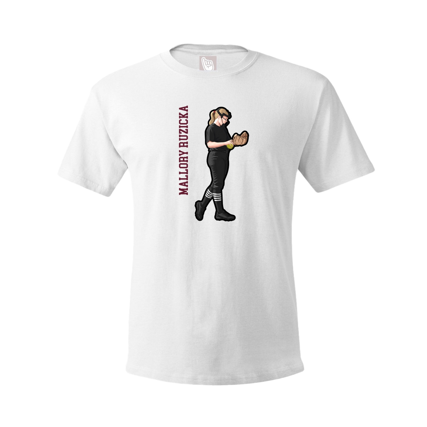 Youth Tee — Name Vertical in White