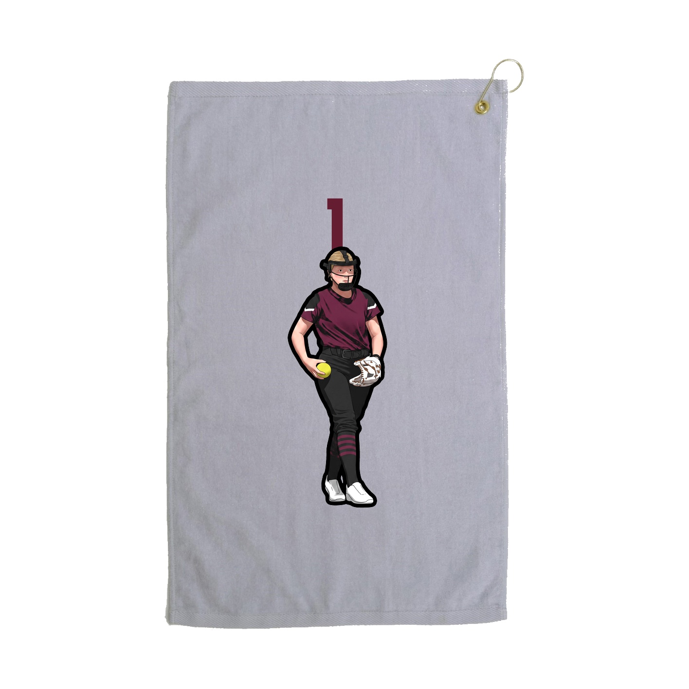 Golf Towel — Number Top in Grey