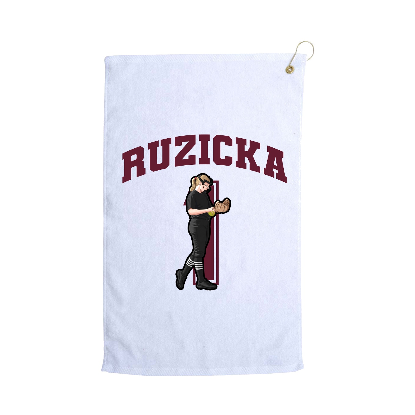 Golf Towel — Number in White