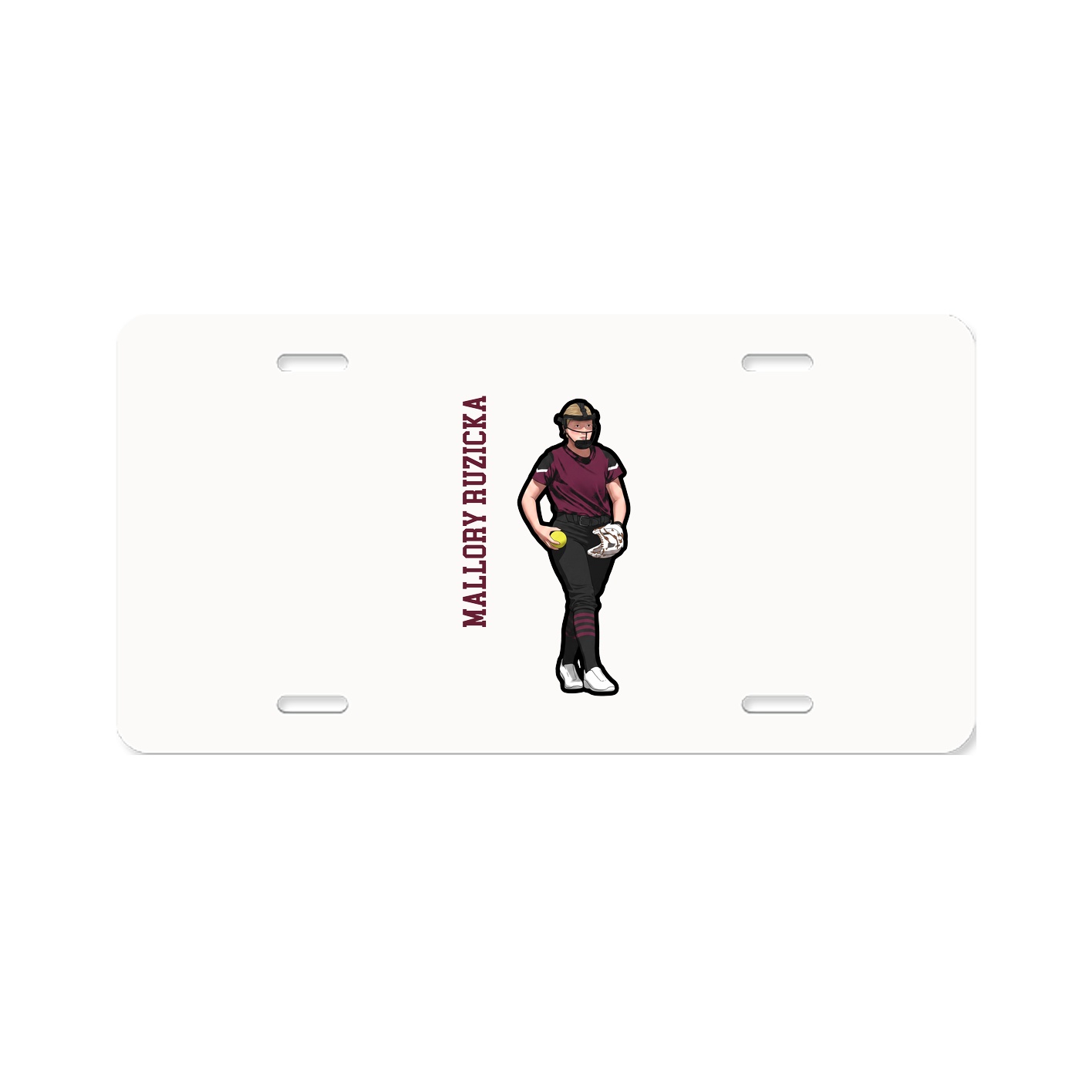 License Plate — Name Vertical in Classic