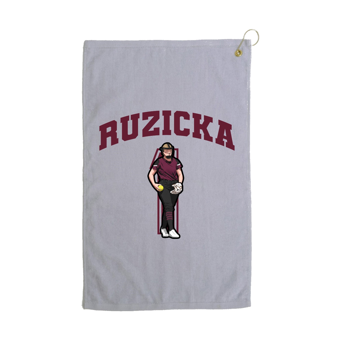 Golf Towel — Number in Grey