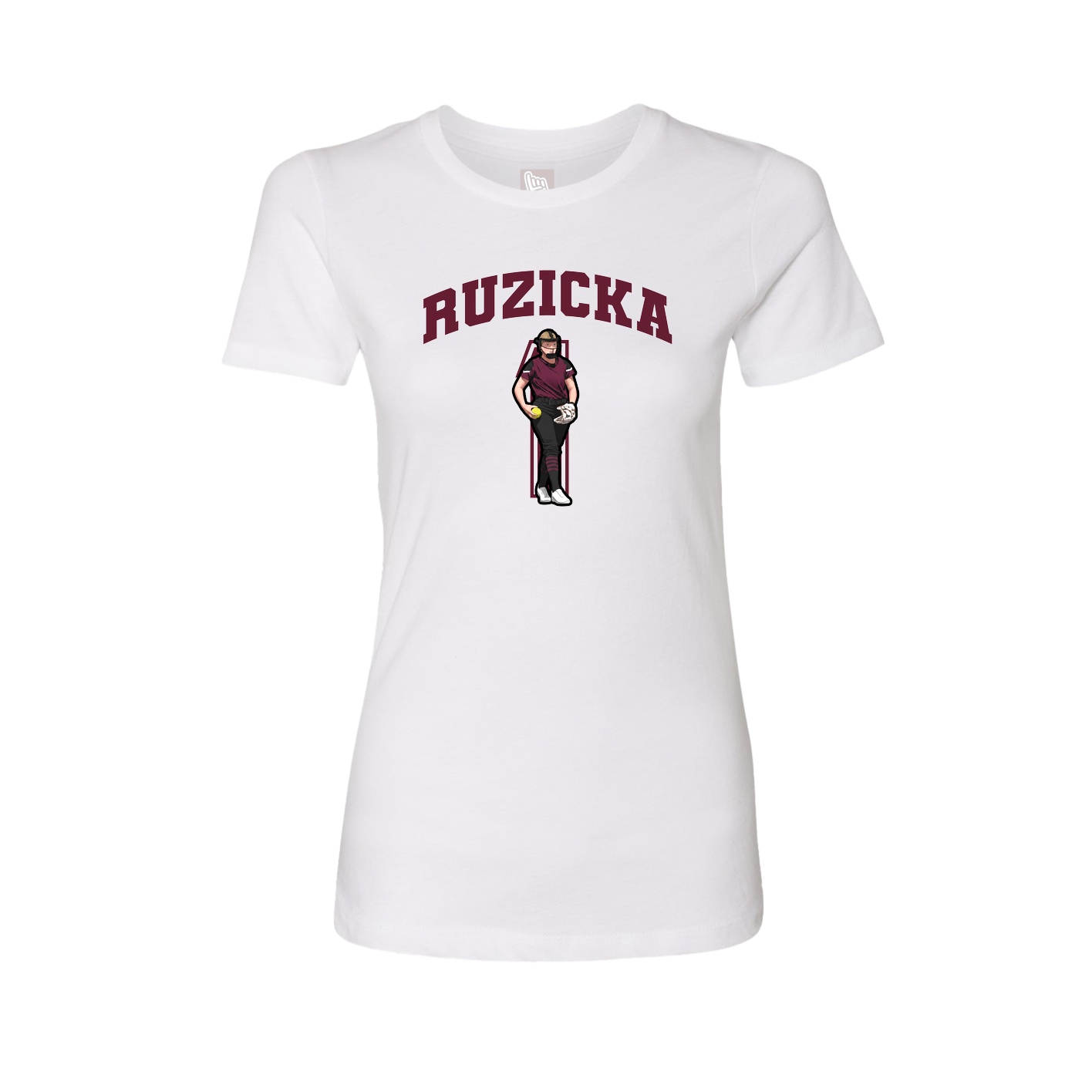Fitted Women's Tee — Number in White