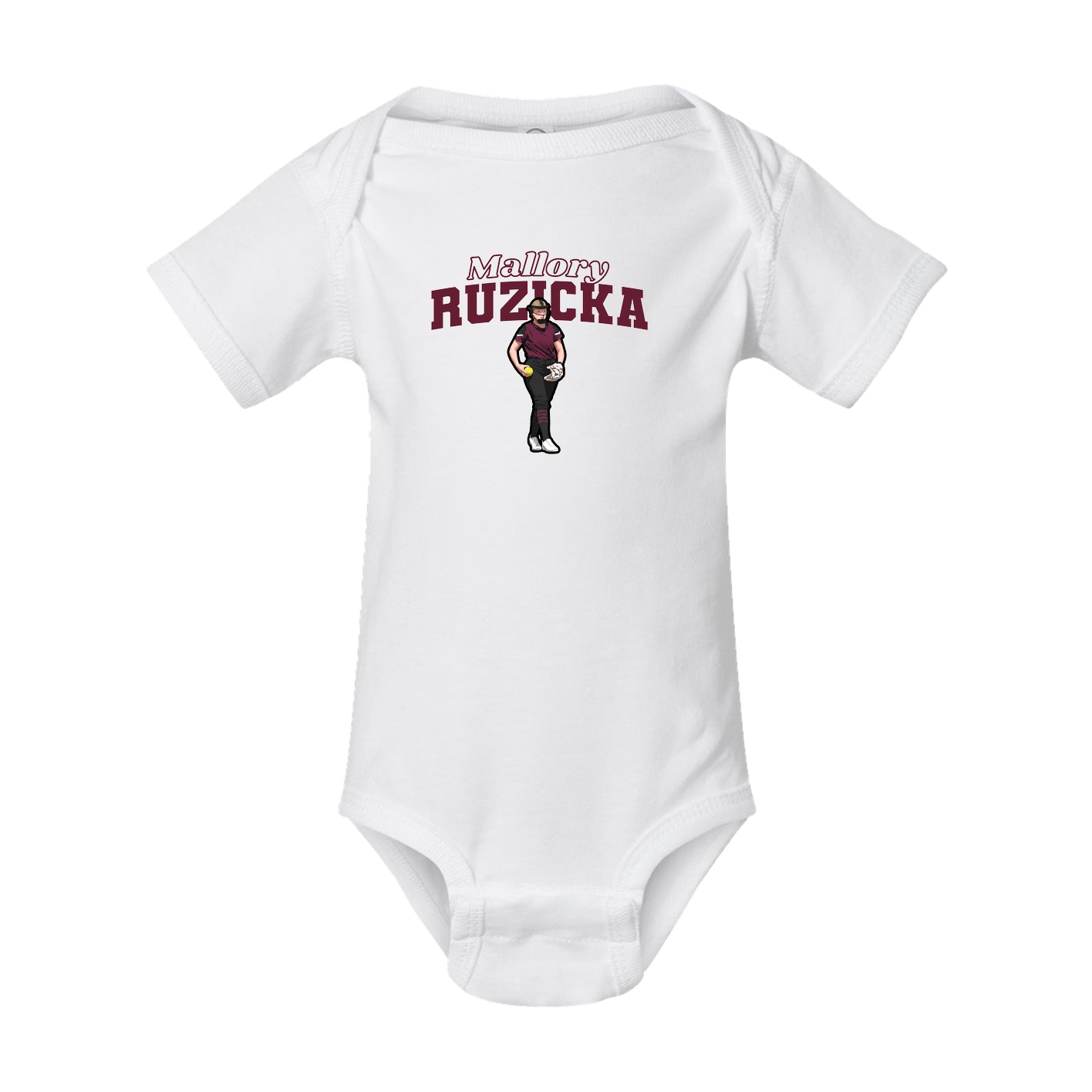 Baby Onesie — Name Arch in White