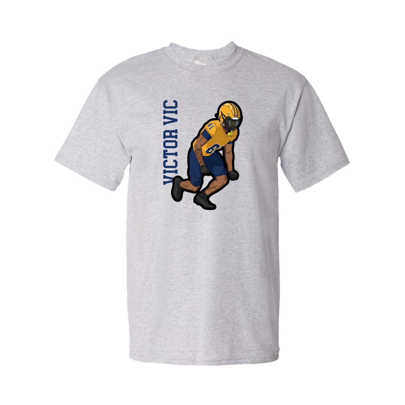 Tee — Name Vertical in Grey