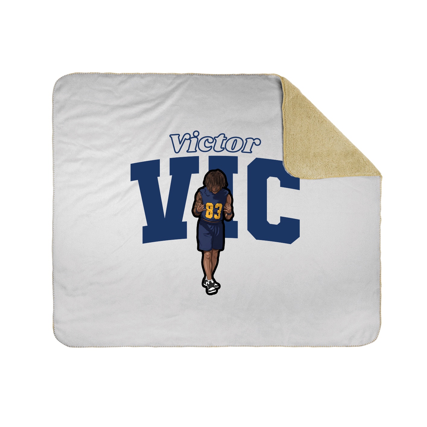 Throw Blanket — Name Arch in White