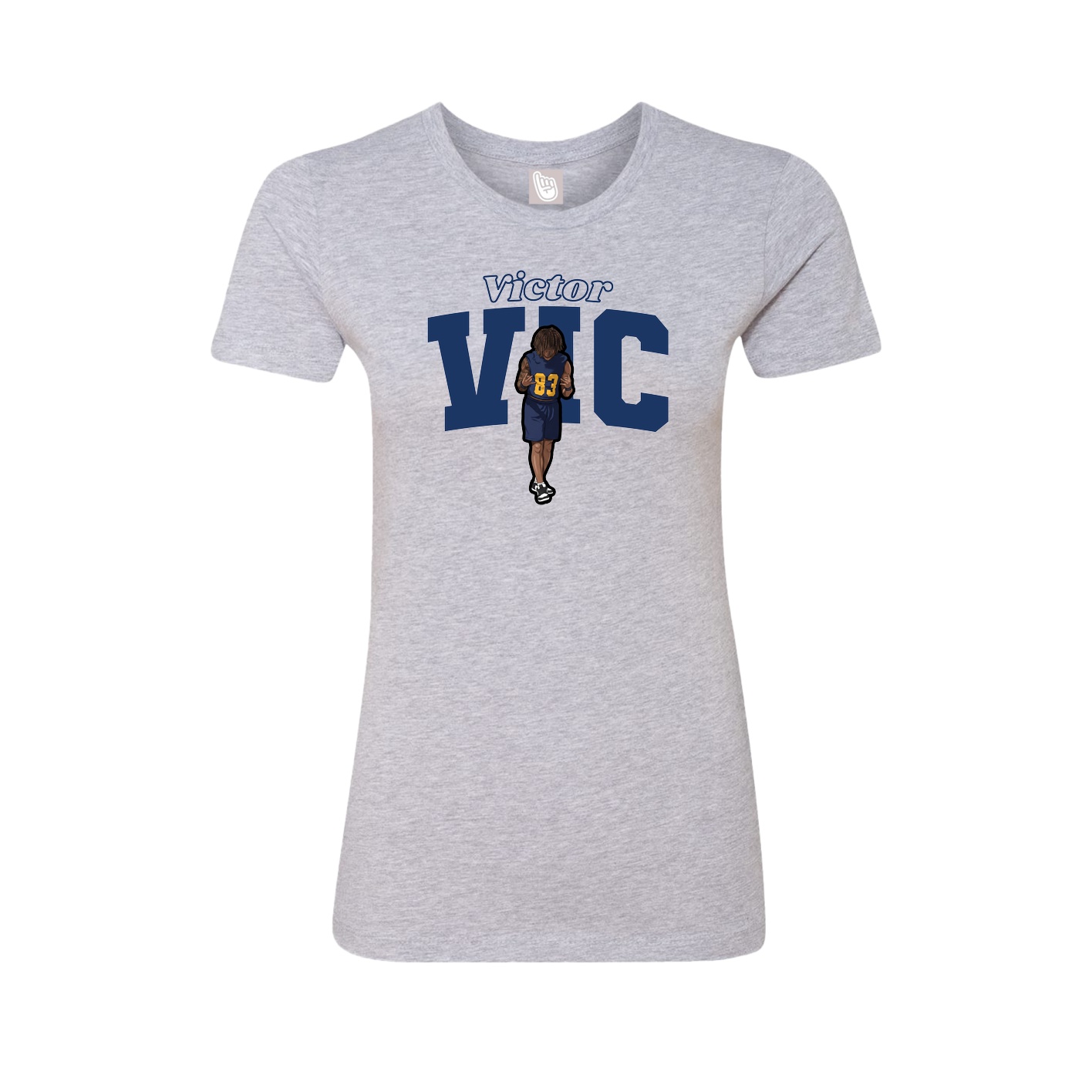 Fitted Women's Tee — Name Arch in Grey