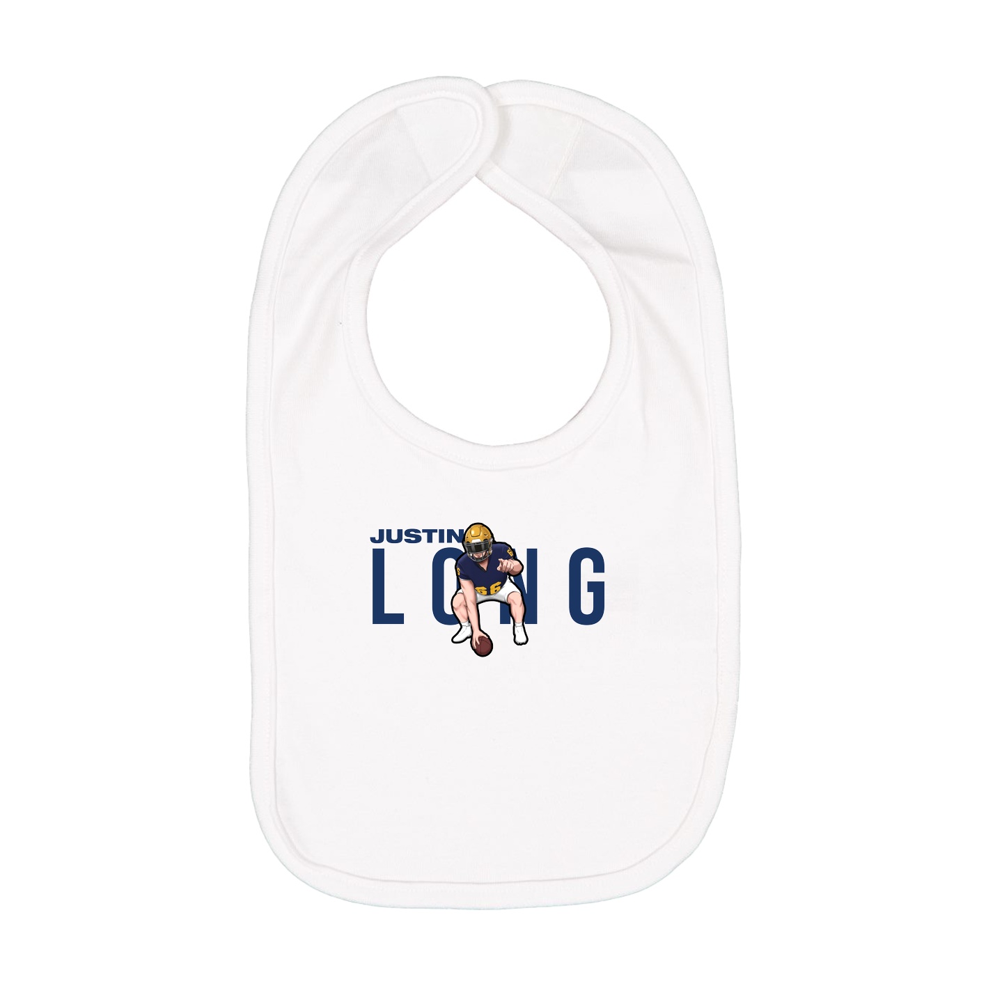 Infant Bib — Player Name in White