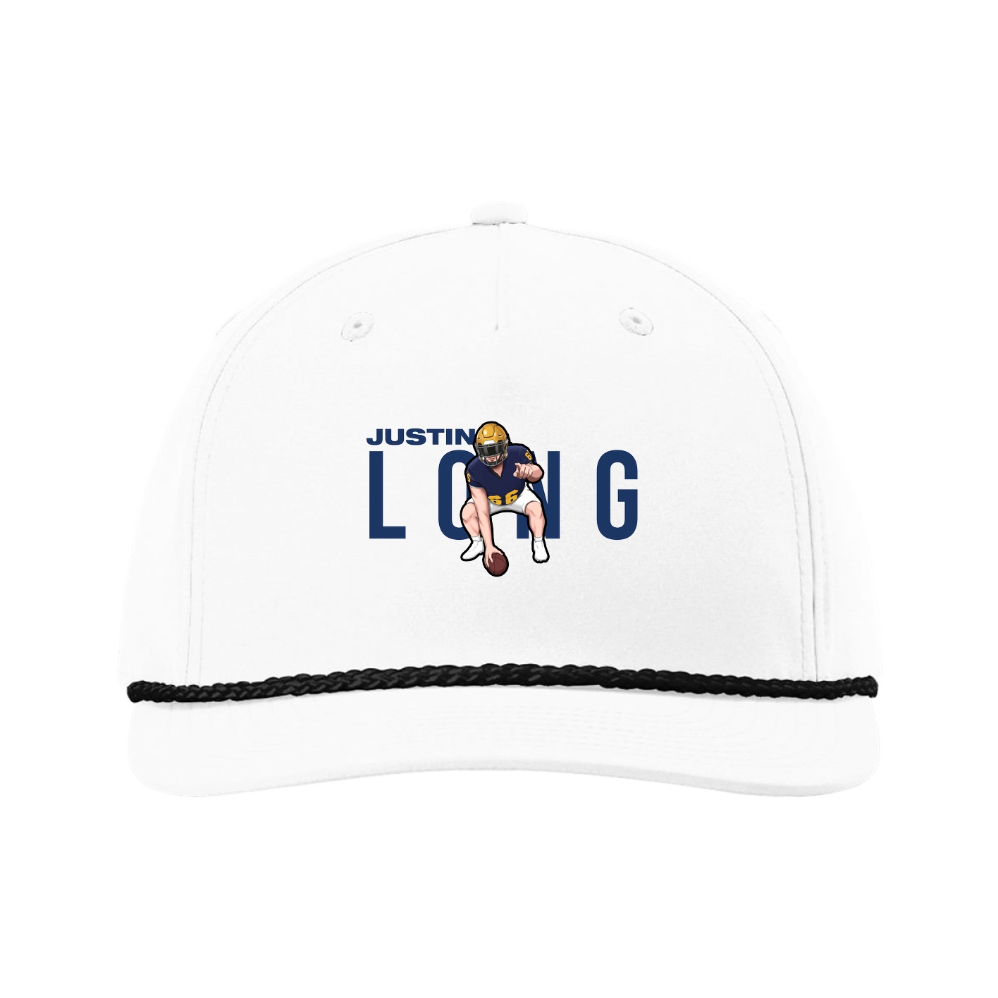 Five-Panel Classic Rope Cap — Player Name in White