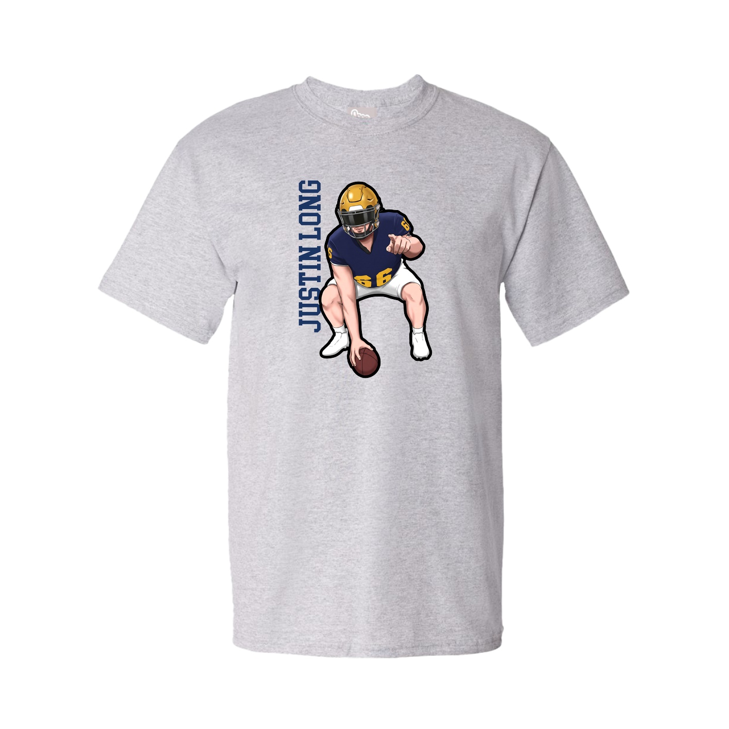 Tee — Name Vertical in Grey