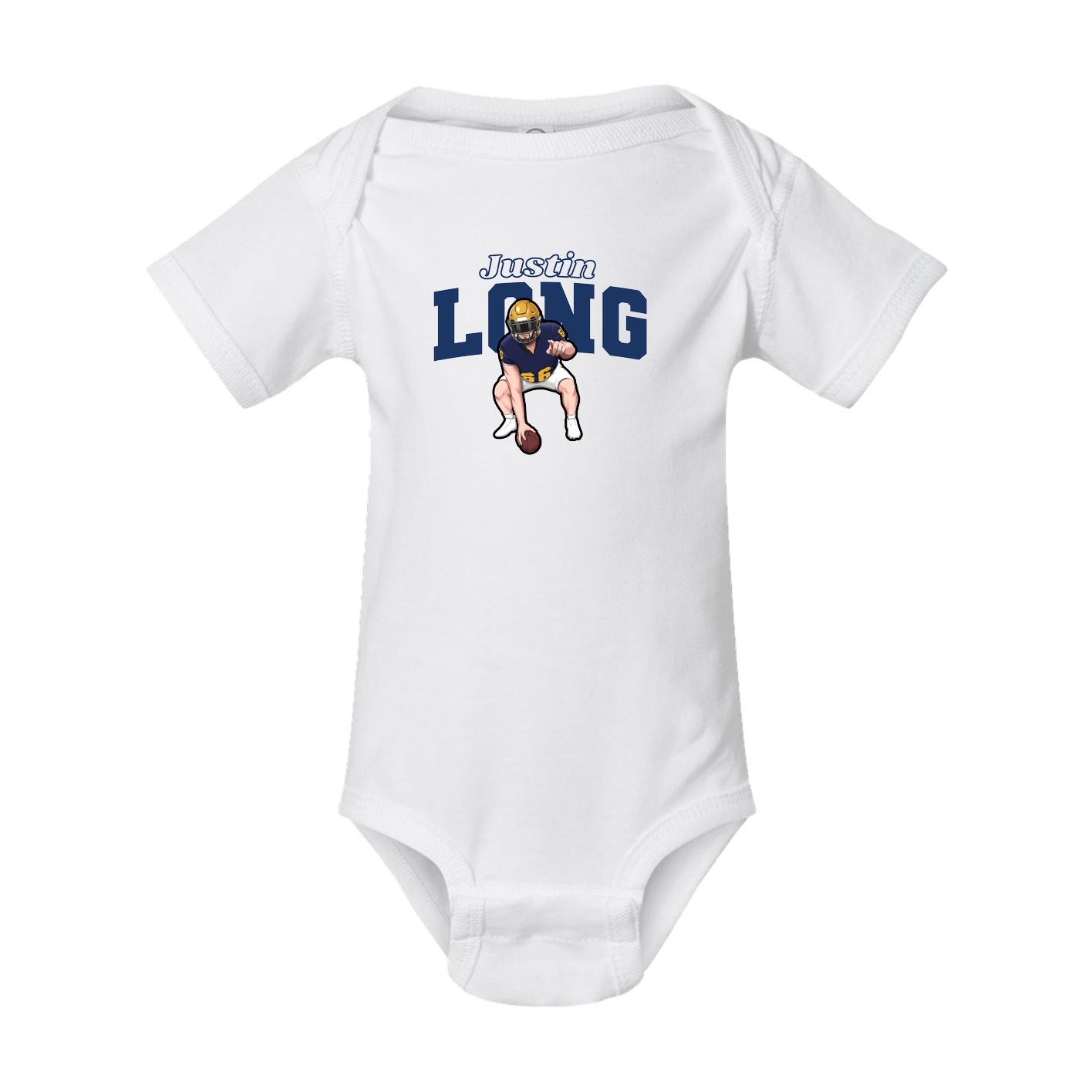 Baby Onesie — Name Arch in White