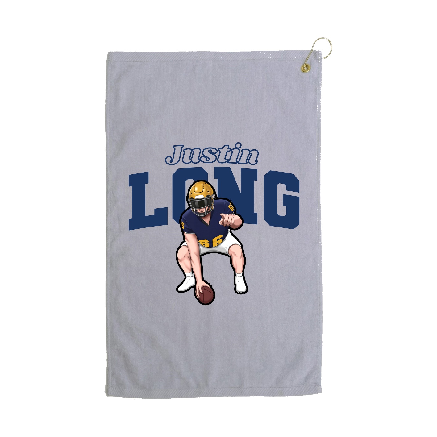 Golf Towel — Name Arch in Grey