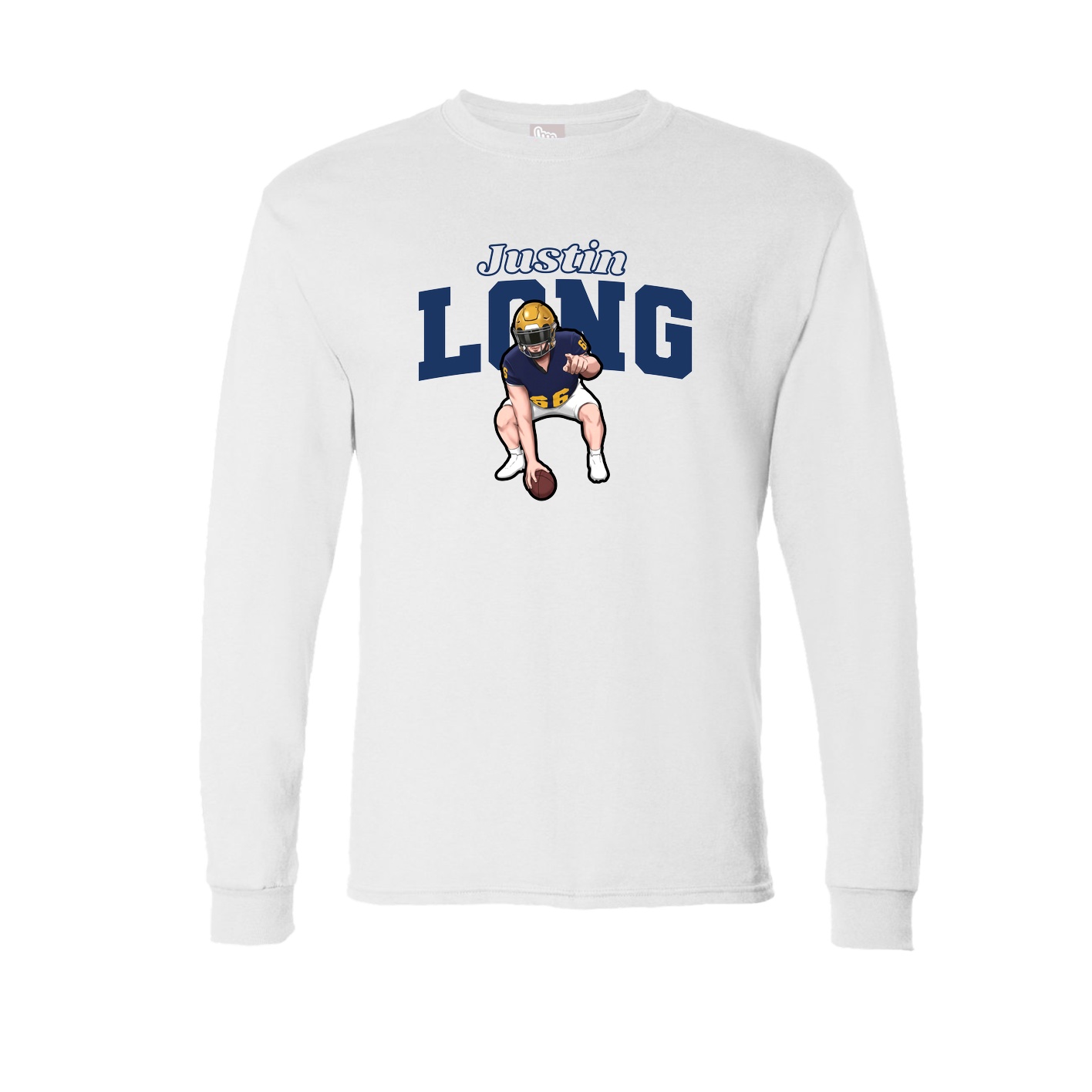 Long Sleeve Tee — Name Arch in White