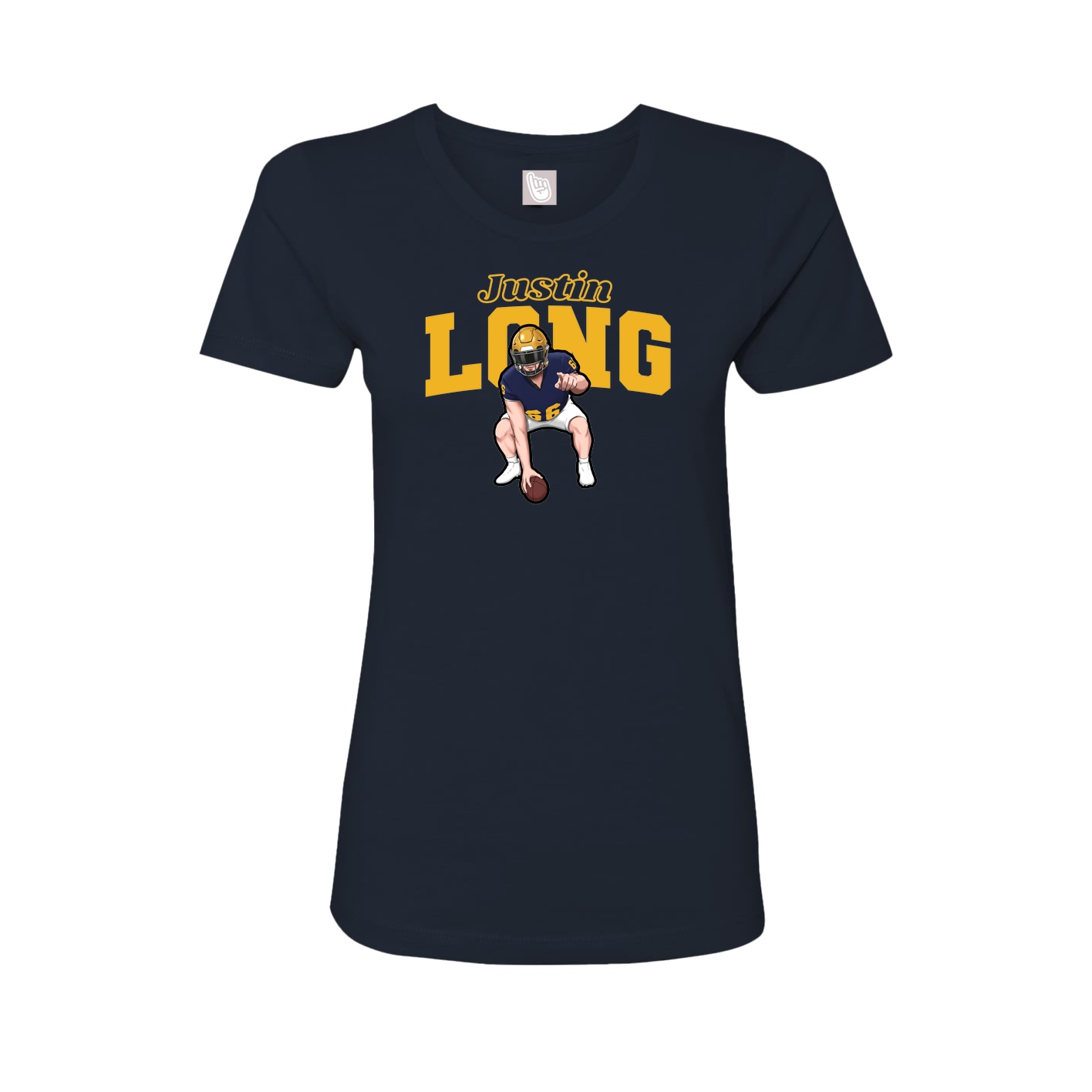 Fitted Women's Tee — Name Arch in Navy