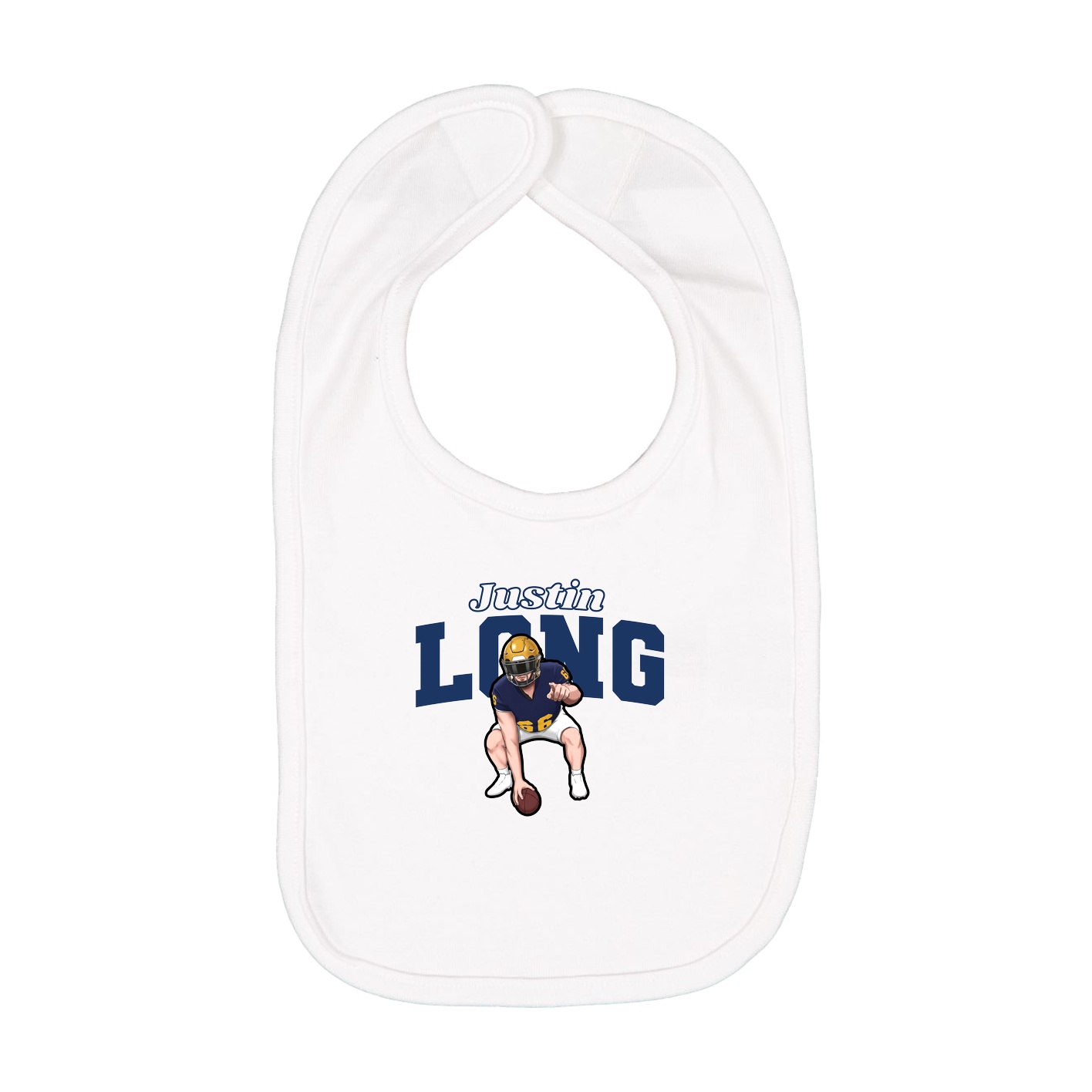 Infant Bib — Name Arch in White