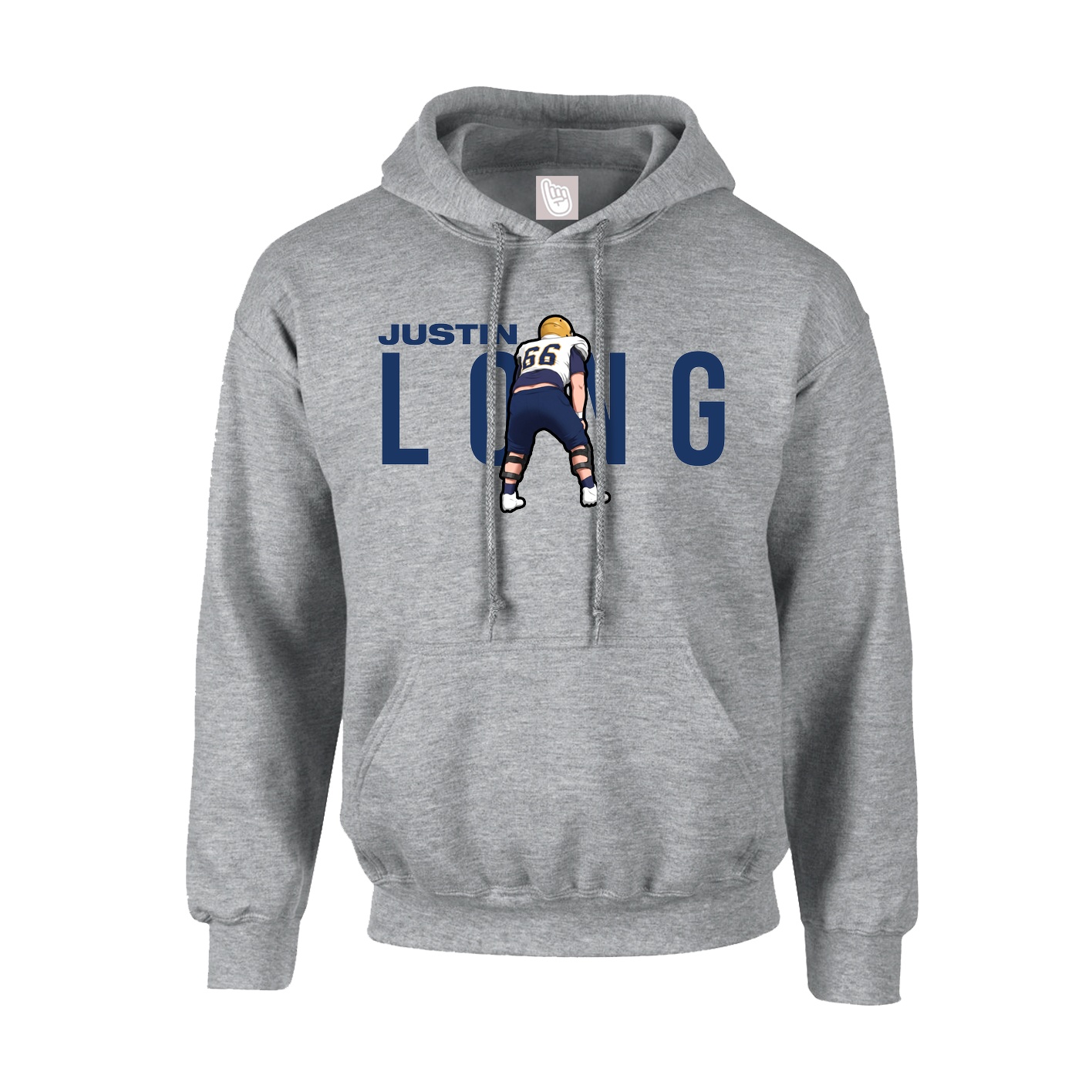 Hoodie — Player Name in Grey