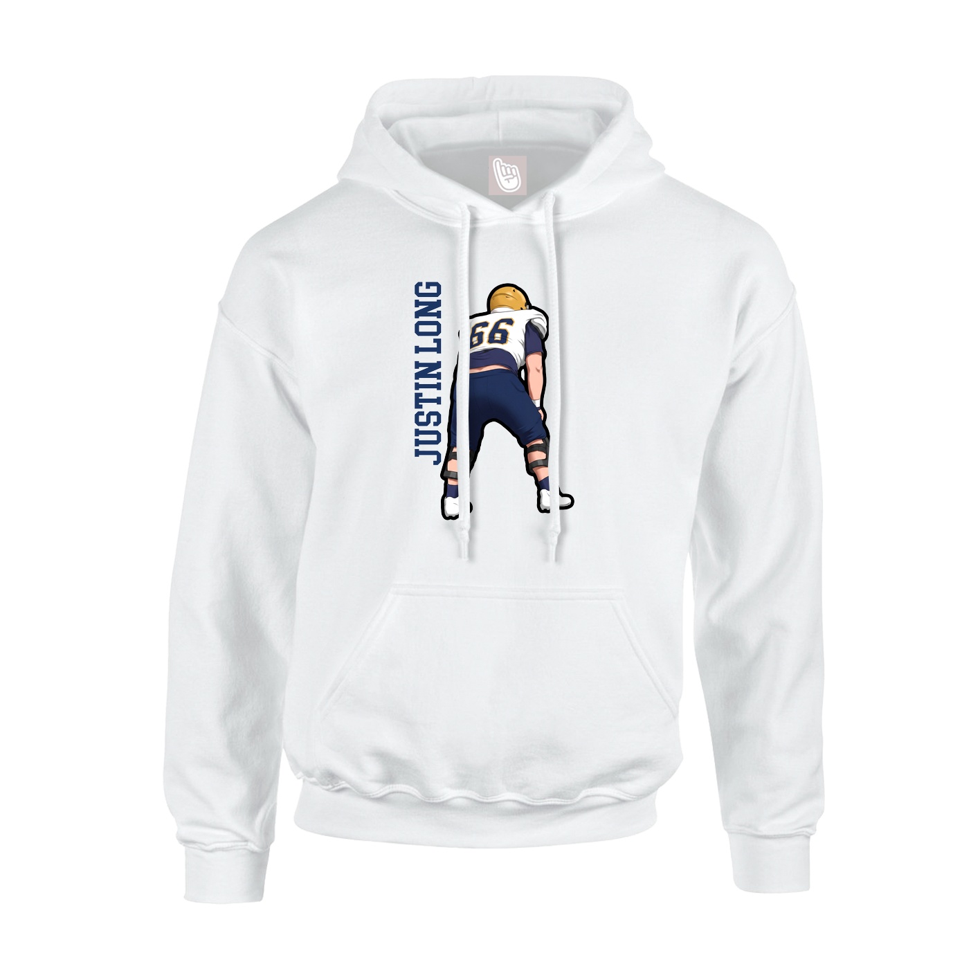 Youth Hoodie — Name Vertical in White