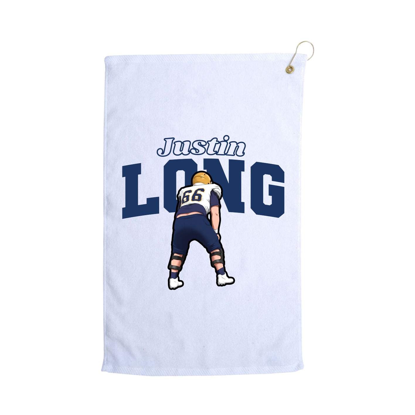 Golf Towel — Name Arch in White