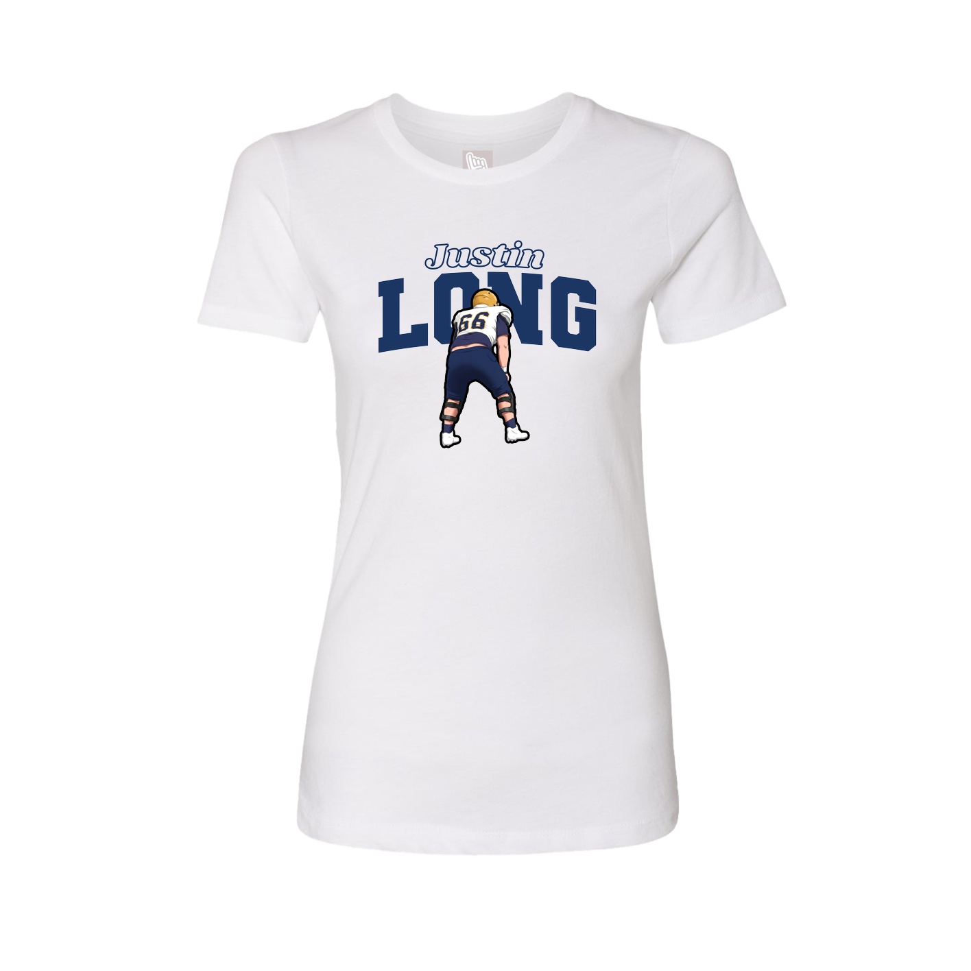 Fitted Women's Tee — Name Arch in White