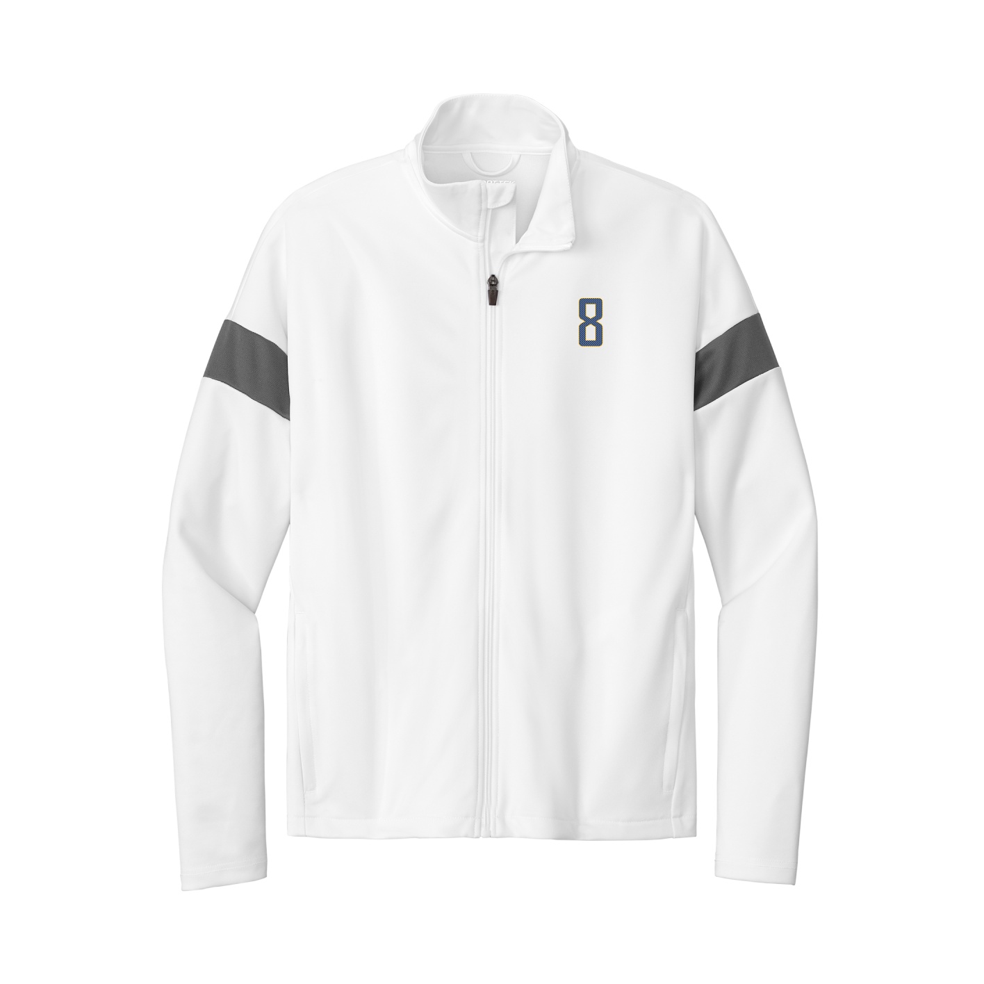 Team Travel Full-Zip Jacket — Front Shirsy in White/Grey