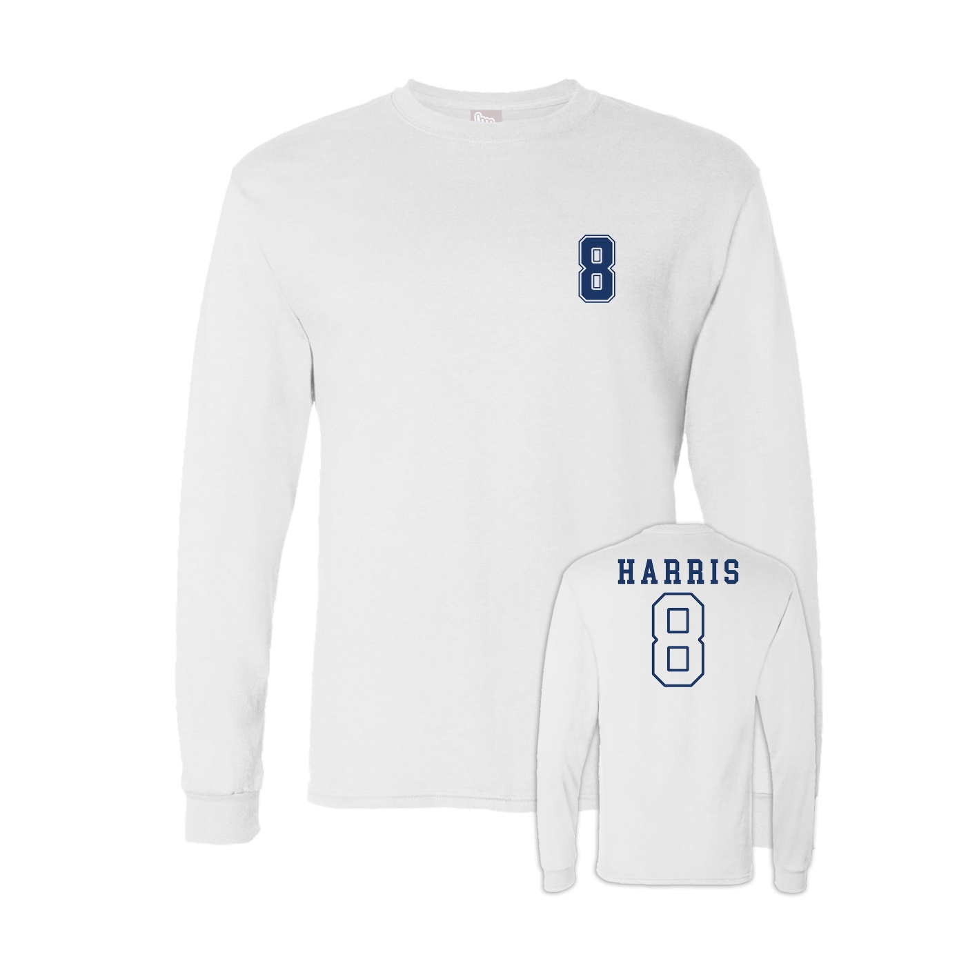 Long Sleeve Tee — Chest Back in White