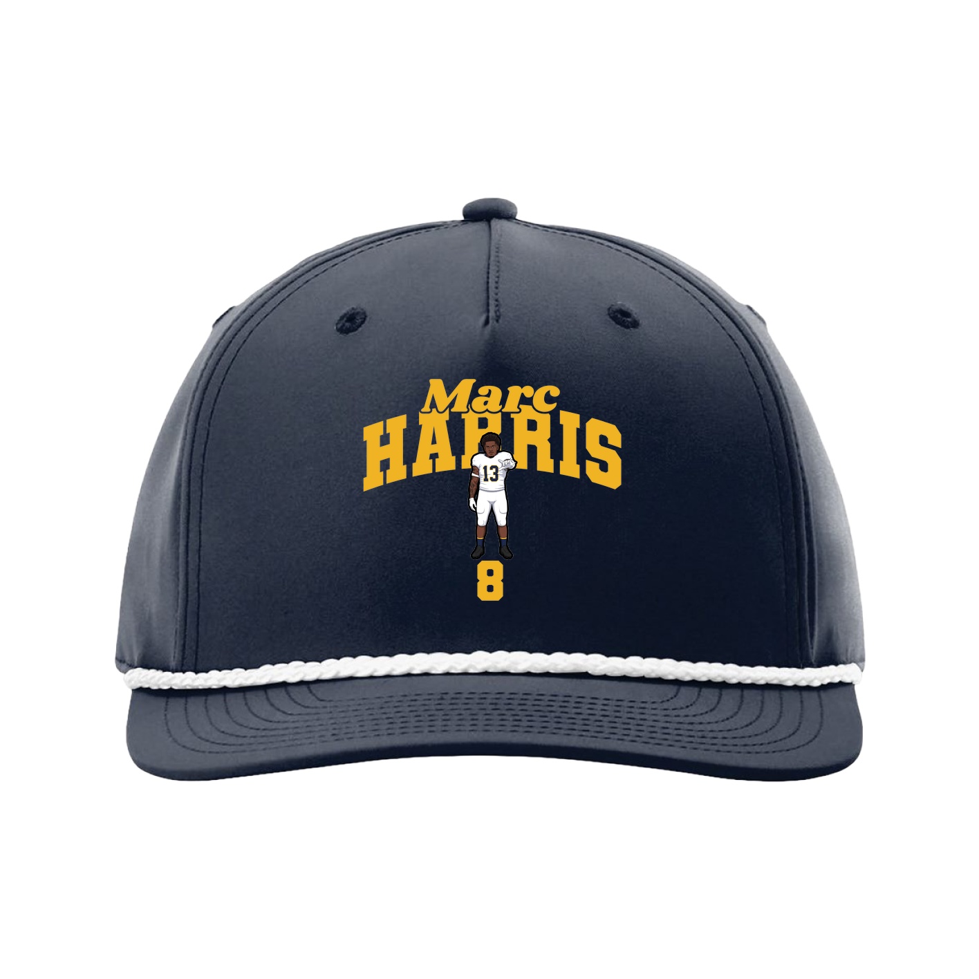 Five-Panel Classic Rope Cap — Signature Arch in Navy