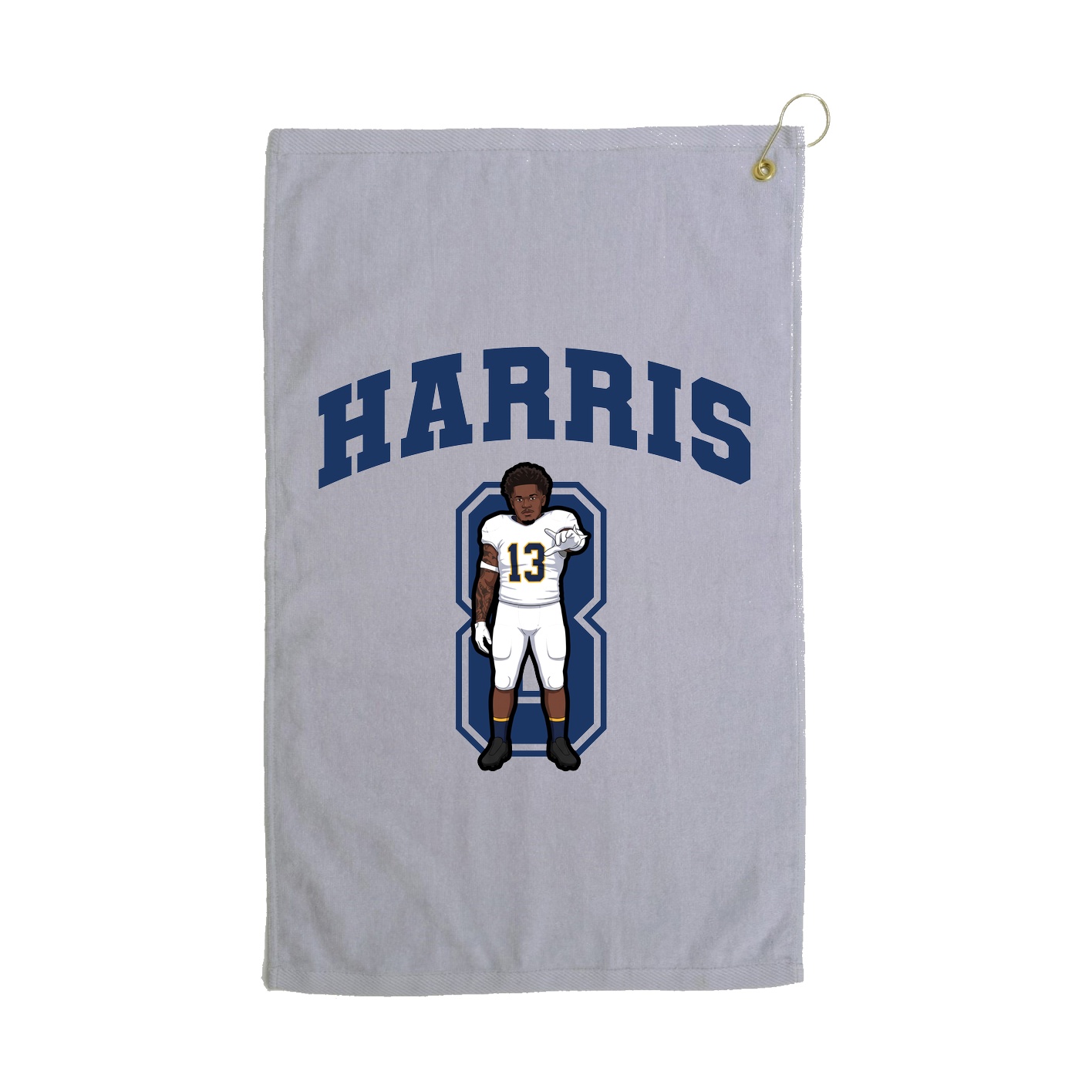 Golf Towel — Number in Grey