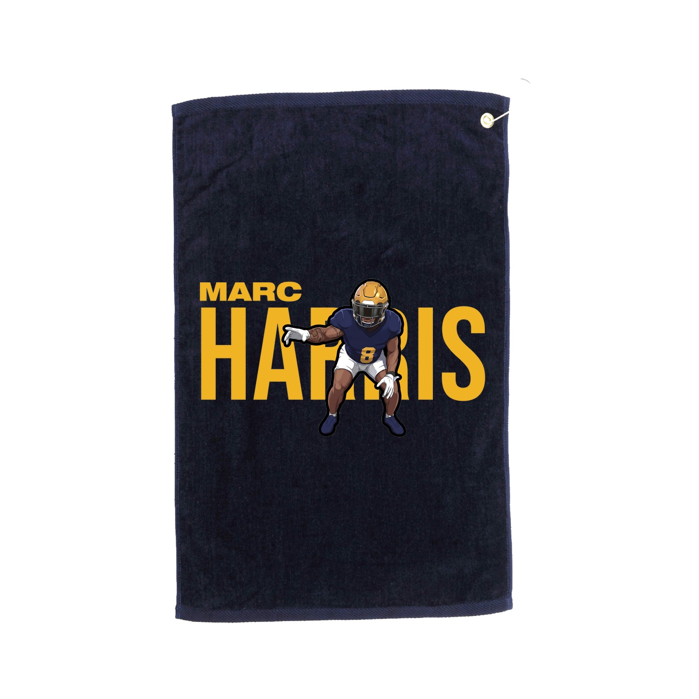 Golf Towel — Player Name in Navy