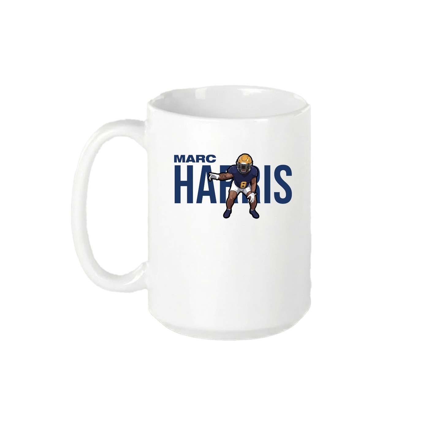 15oz Coffee Mug — Player Name in White