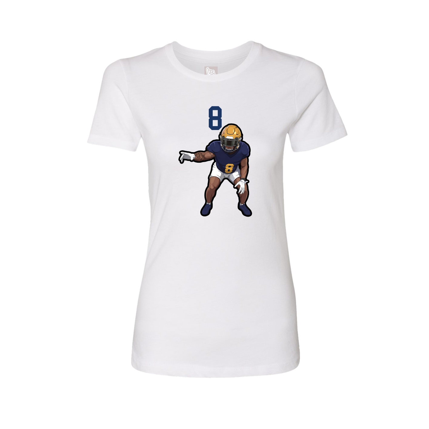 Fitted Women's Tee — Number Top in White