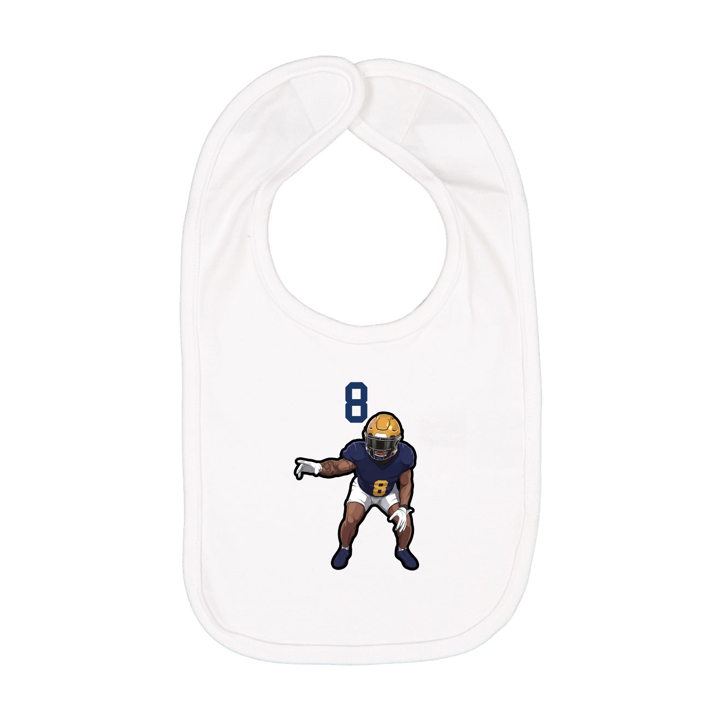 Infant Bib — Number Top in White