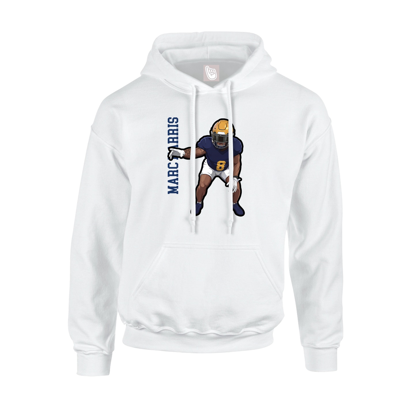 Hoodie — Name Vertical in White