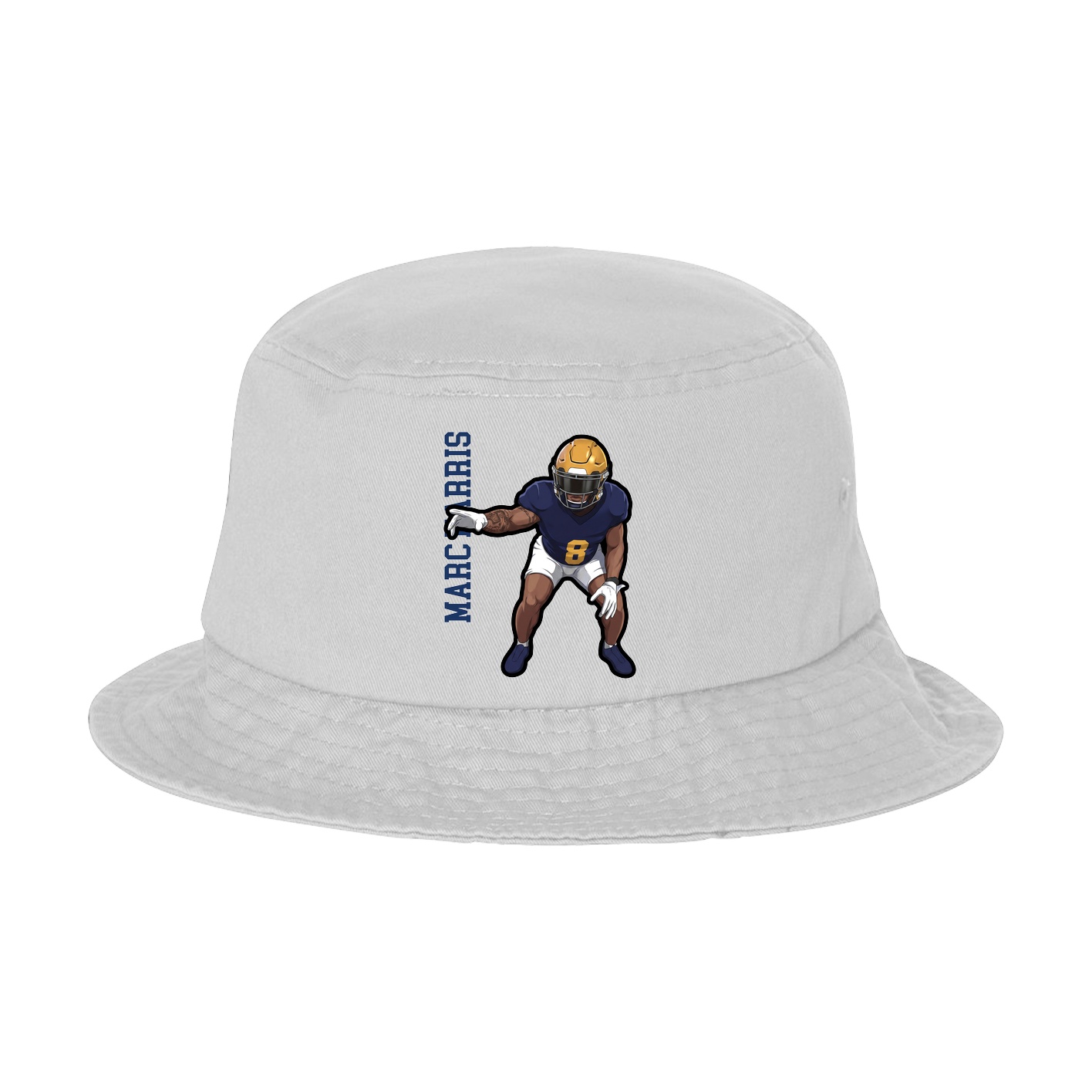 Bucket Cap — Name Vertical in White