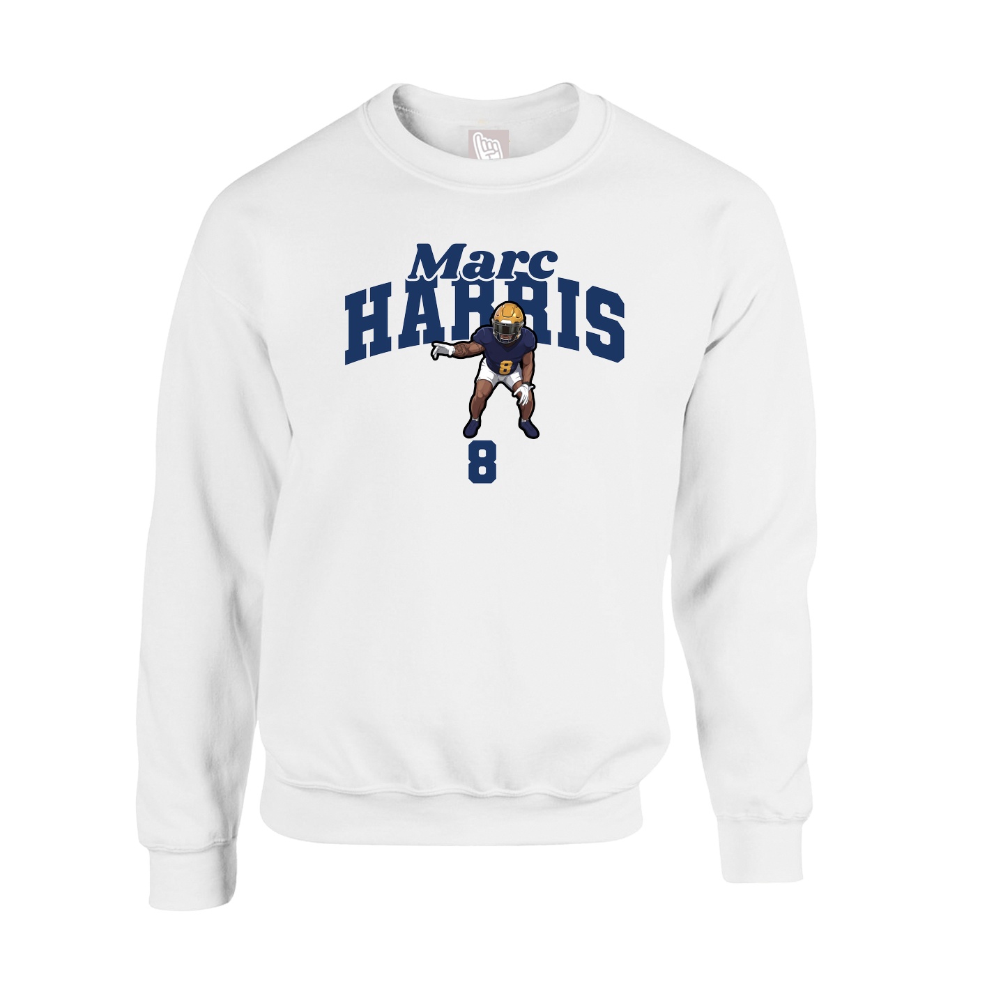 Fleece Crew — Signature Arch in White