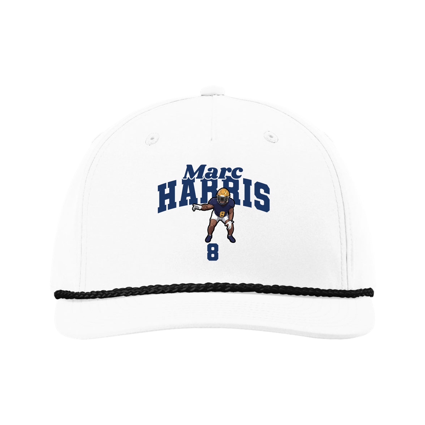 Five-Panel Classic Rope Cap — Signature Arch in White