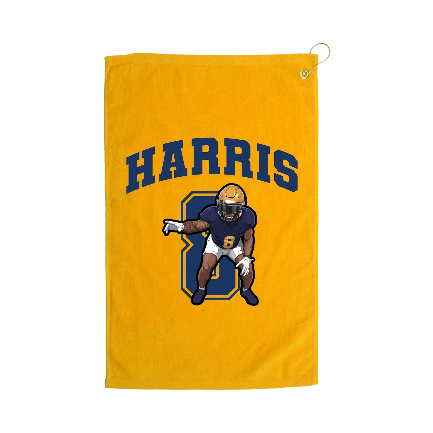 Golf Towel — Number in Gold
