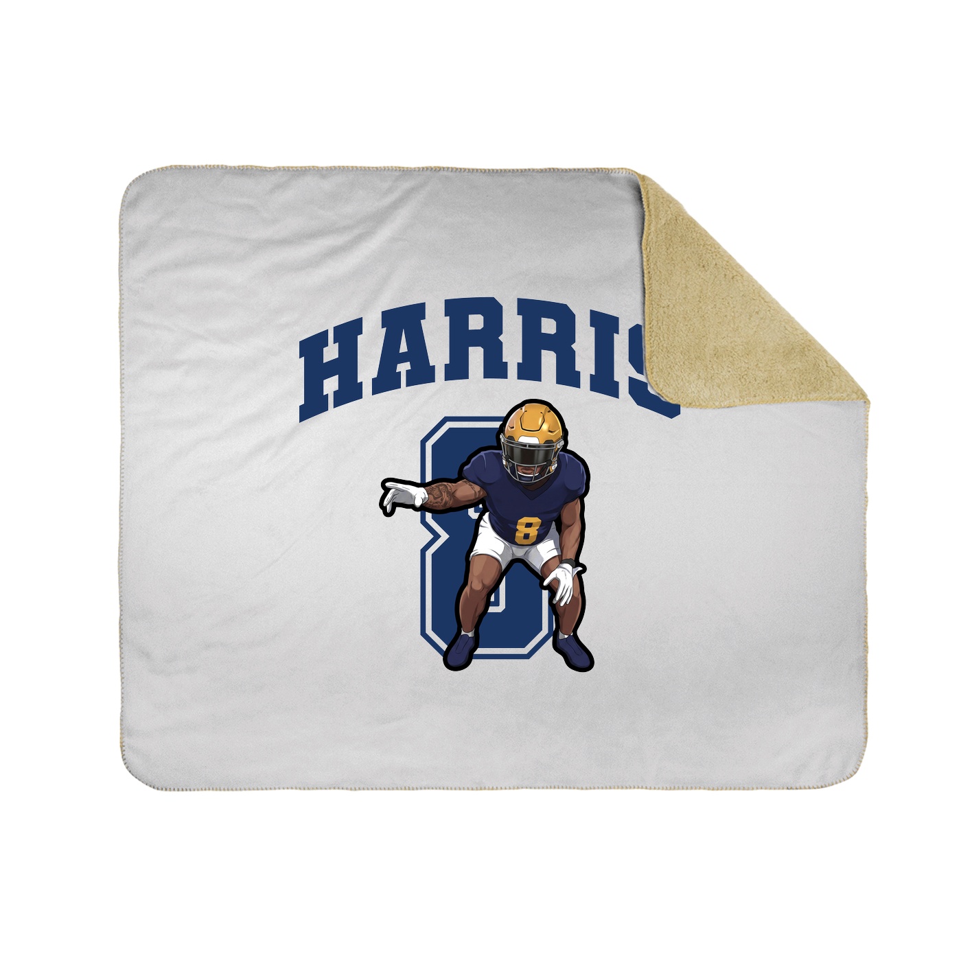 Throw Blanket — Number in White