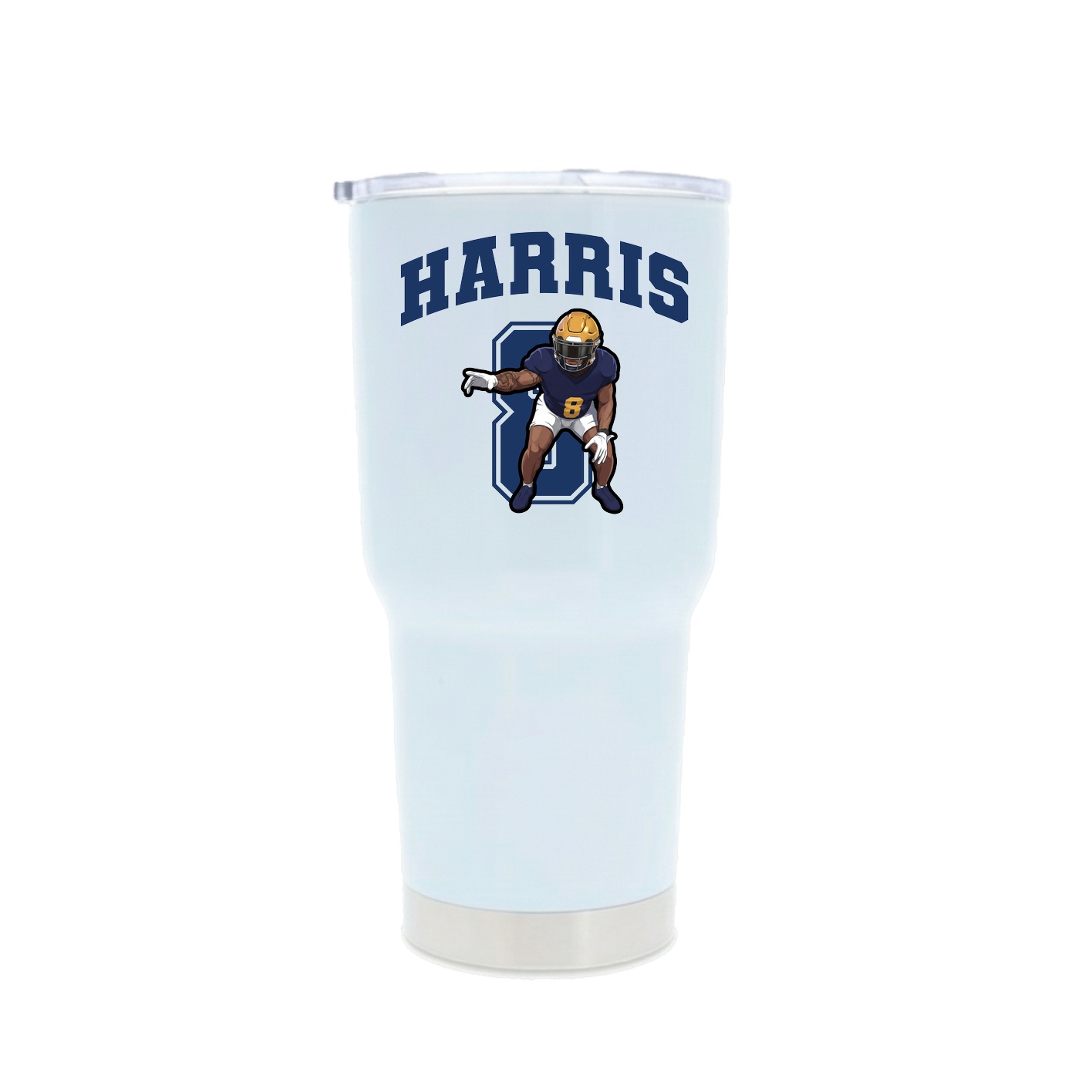 30oz Stainless Steel Tumbler — Number in White