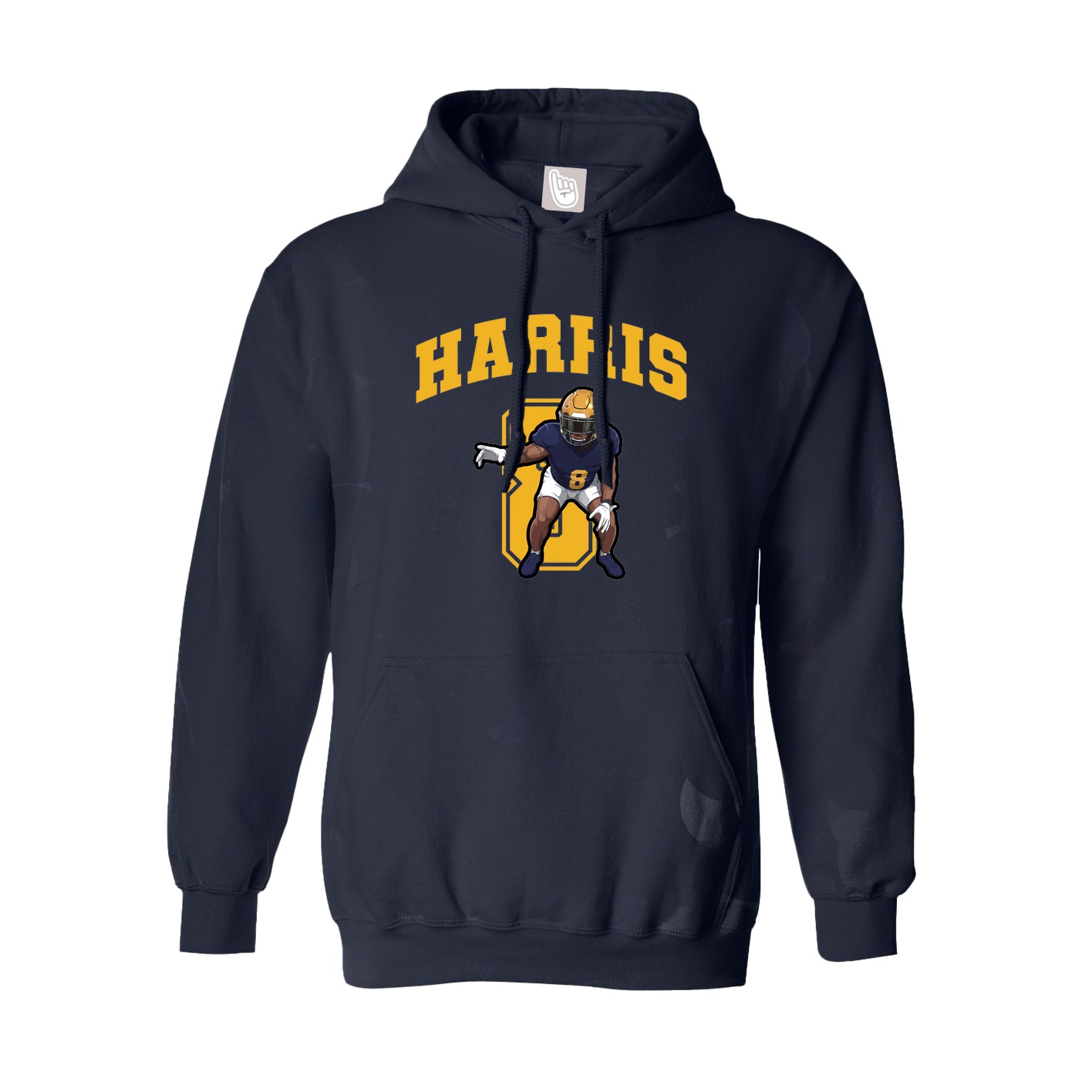 Youth Hoodie — Number in Navy