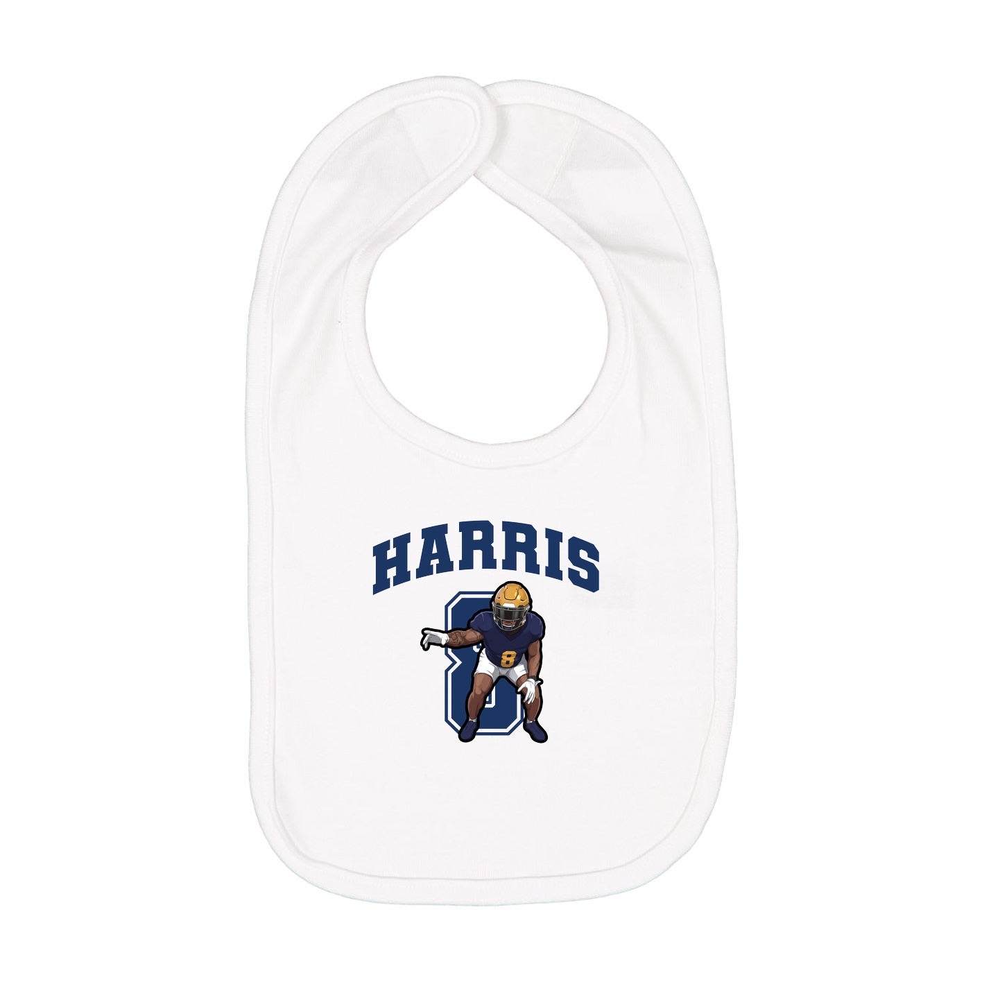Infant Bib — Number in White
