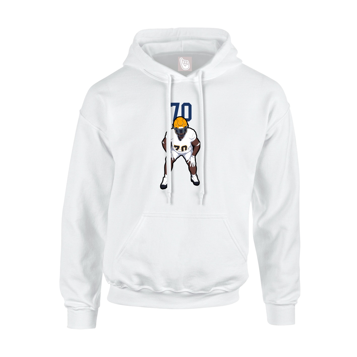 Youth Hoodie — Number Top in White