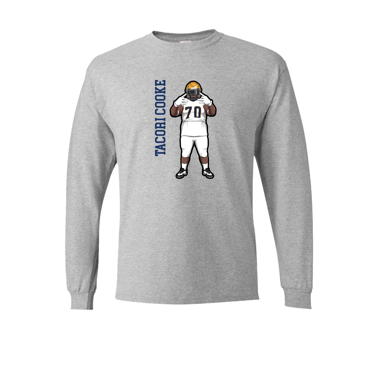 Long Sleeve Tee — Name Vertical in Grey