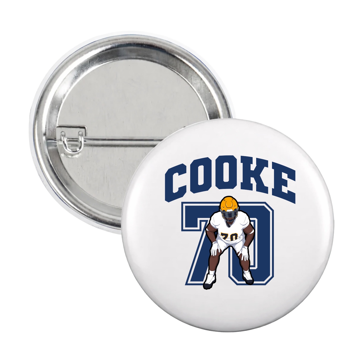 Game Day Button — Number in White